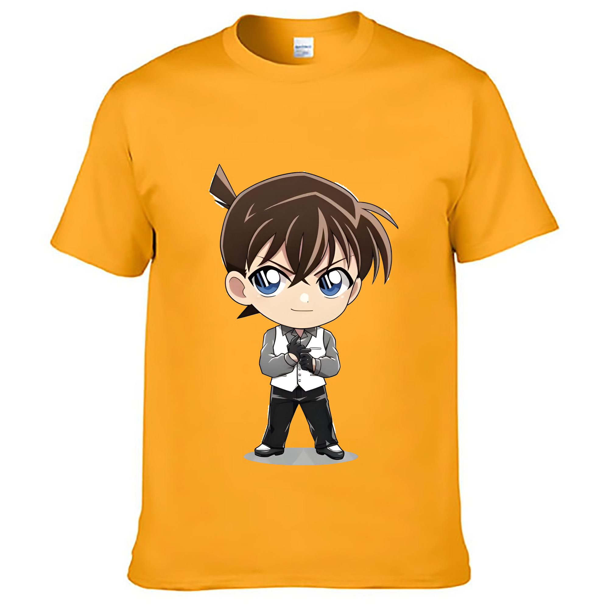 （画像用） 名探偵コナン 江戸川 コナン Detective Conan Conan Edogawa 綿100％ メンズ半袖Tシャツ｜肌触りやわらか＆通気性
