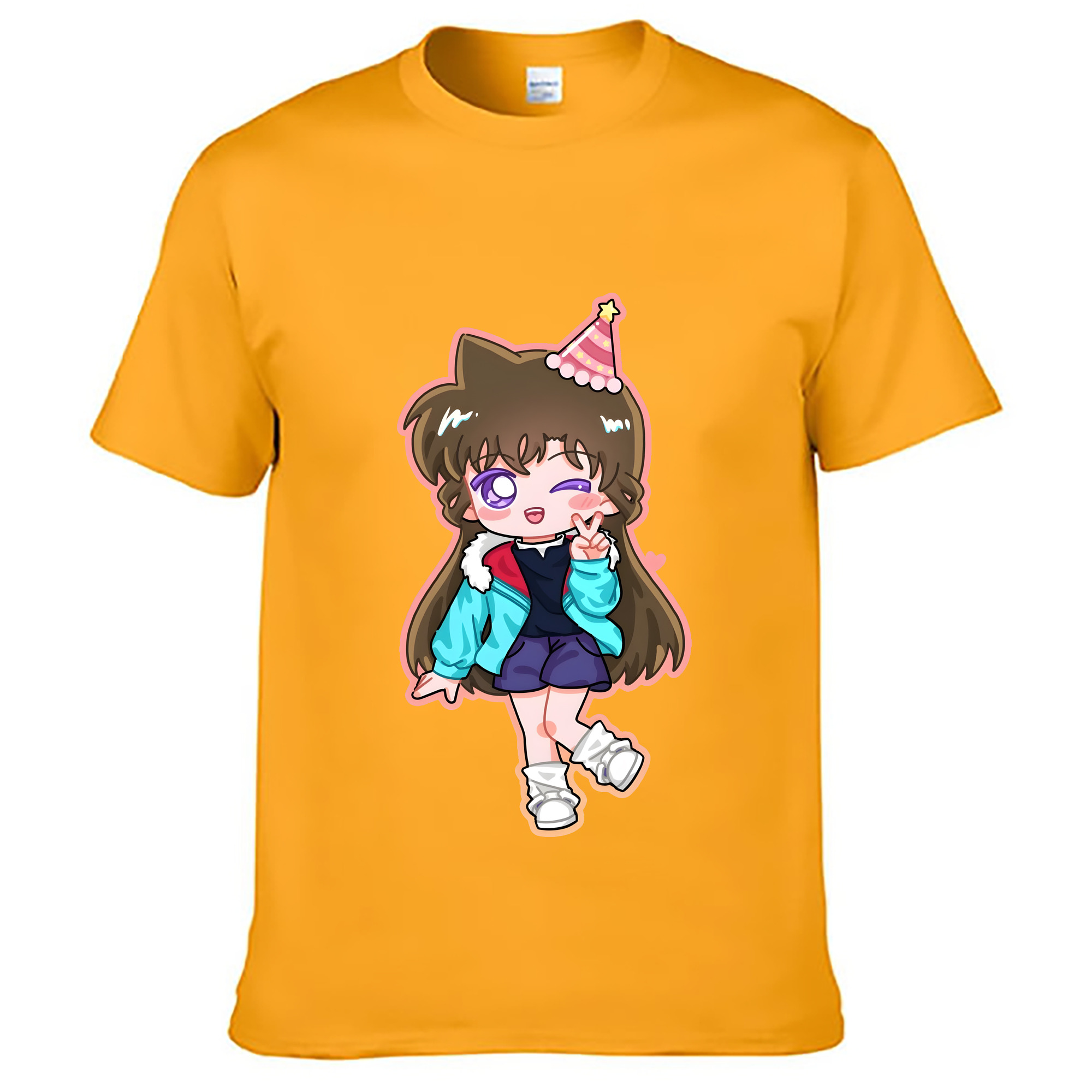 （画像用） 名探偵コナン 毛利 蘭 もうり らん、モーリ ラン Detective Conan Rachel Moore 綿100％ メンズ半袖Tシャツ｜肌触りやわらか＆通気性