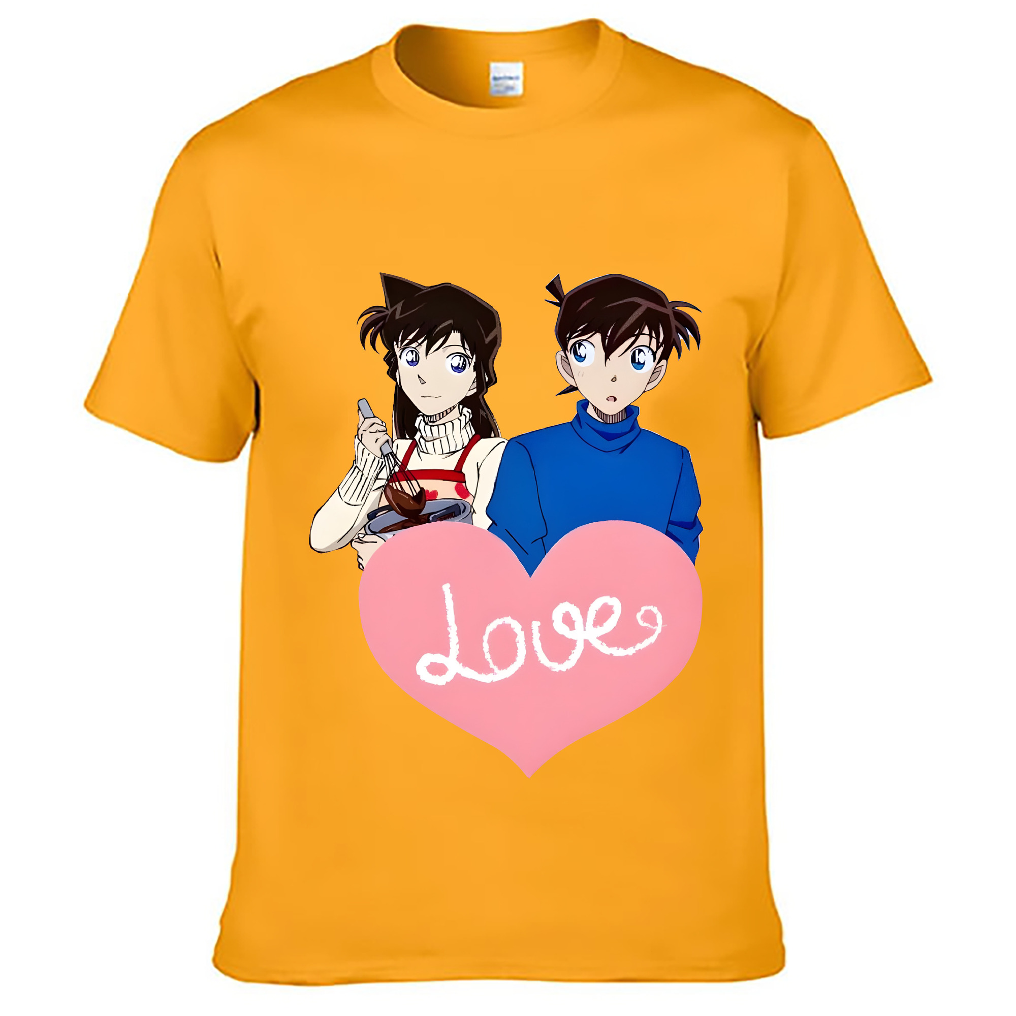 （画像用） 名探偵コナン 毛利 蘭 もうり らん、モーリ ラン Detective Conan Rachel Moore 綿100％ メンズ半袖Tシャツ｜肌触りやわらか＆通気性