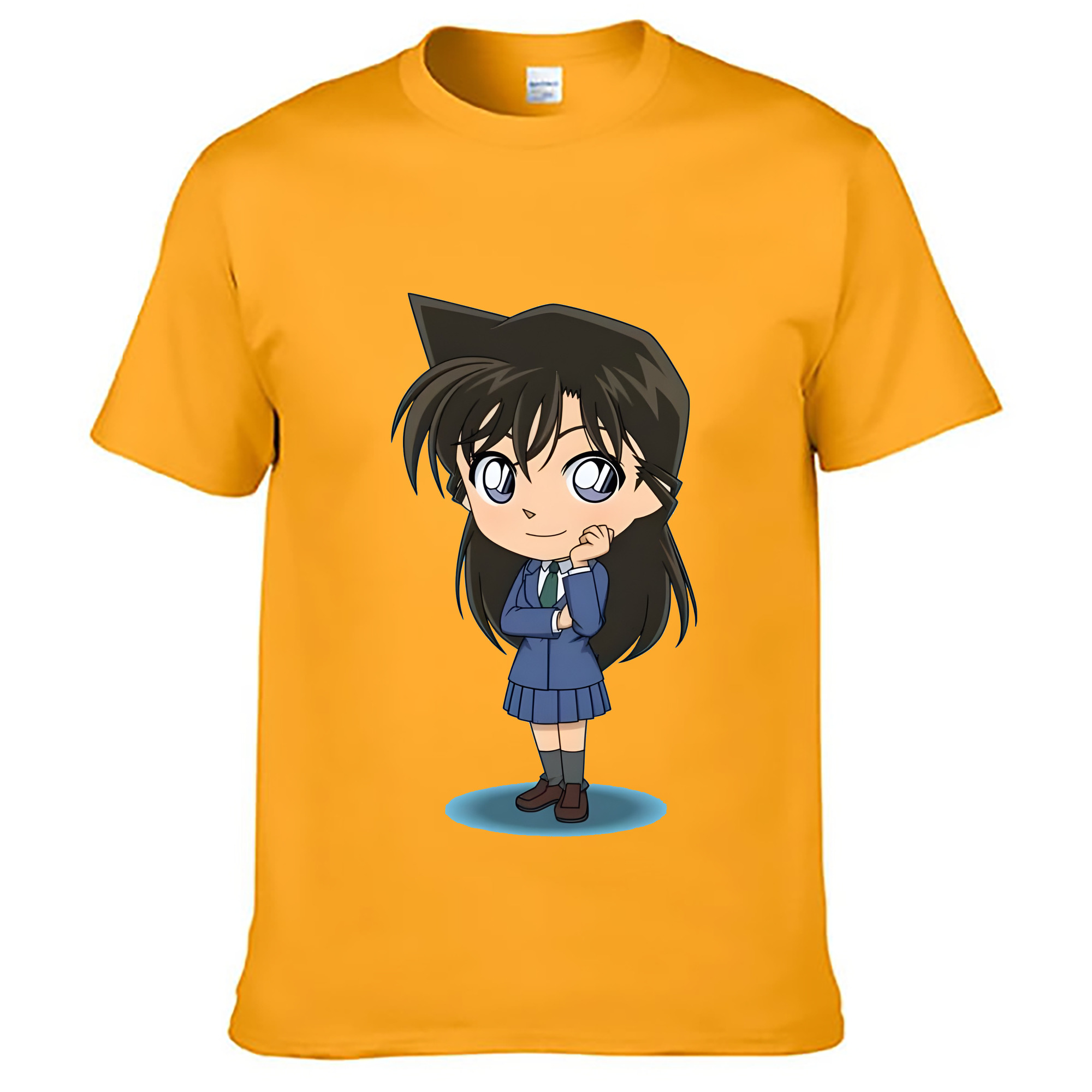 （画像用） 名探偵コナン 毛利 蘭 もうり らん、モーリ ラン Detective Conan Rachel Moore 綿100％ メンズ半袖Tシャツ｜肌触りやわらか＆通気性