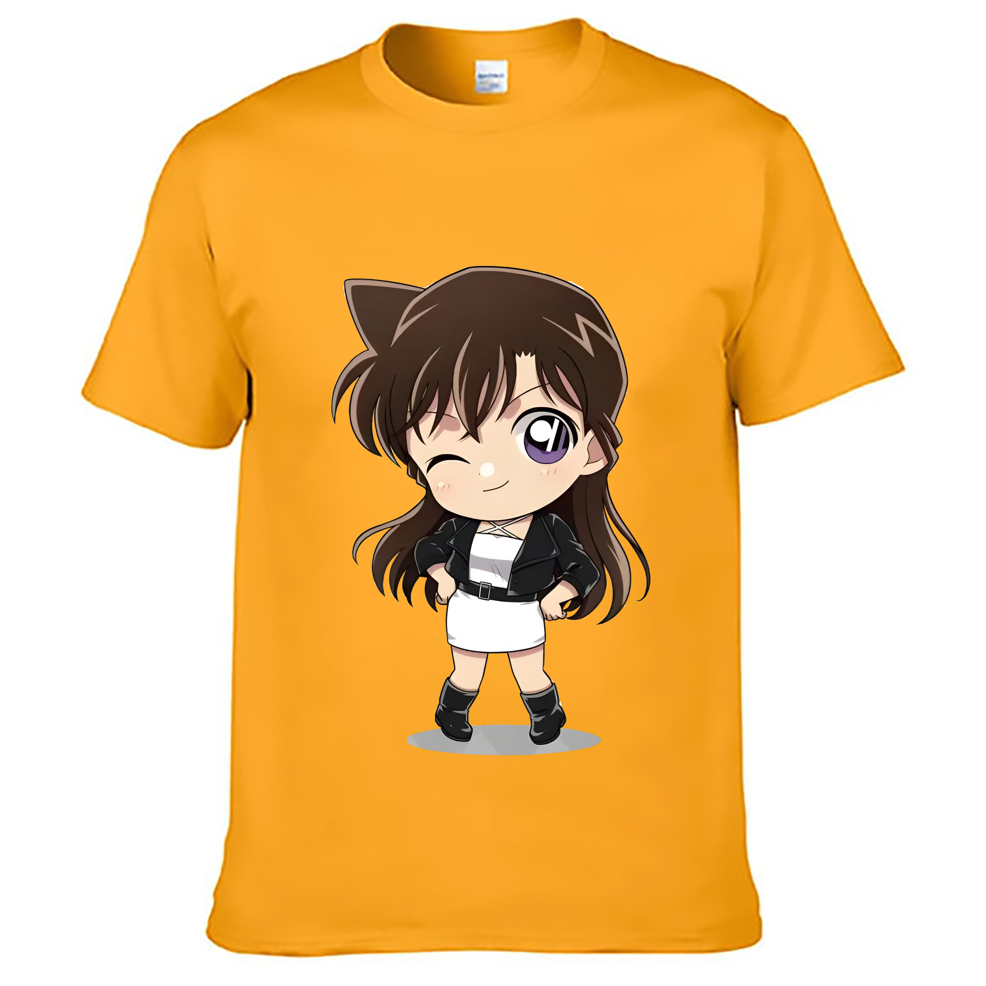 （画像用） 名探偵コナン 毛利 蘭 もうり らん、モーリ ラン Detective Conan Rachel Moore 綿100％ メンズ半袖Tシャツ｜肌触りやわらか＆通気性