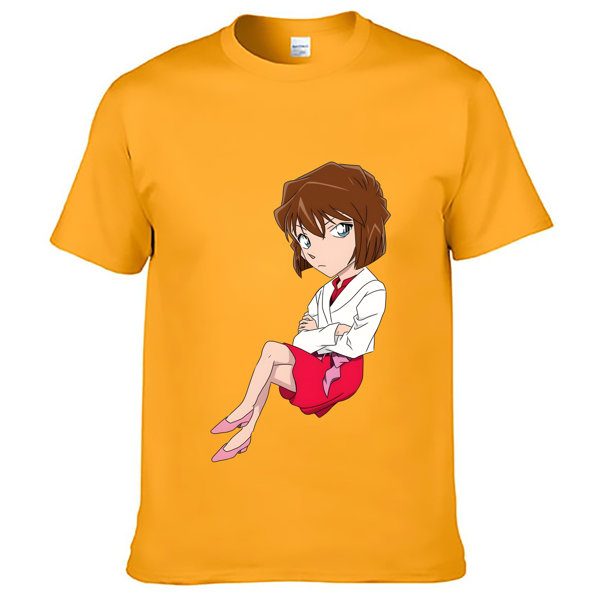 （画像用） 名探偵コナン 灰原 哀 はいばら あい Detective Conan Anita Hailey、Vi Graythorn Haibara Ai 綿100％ メンズ半袖Tシャツ｜肌触りやわらか＆通気性