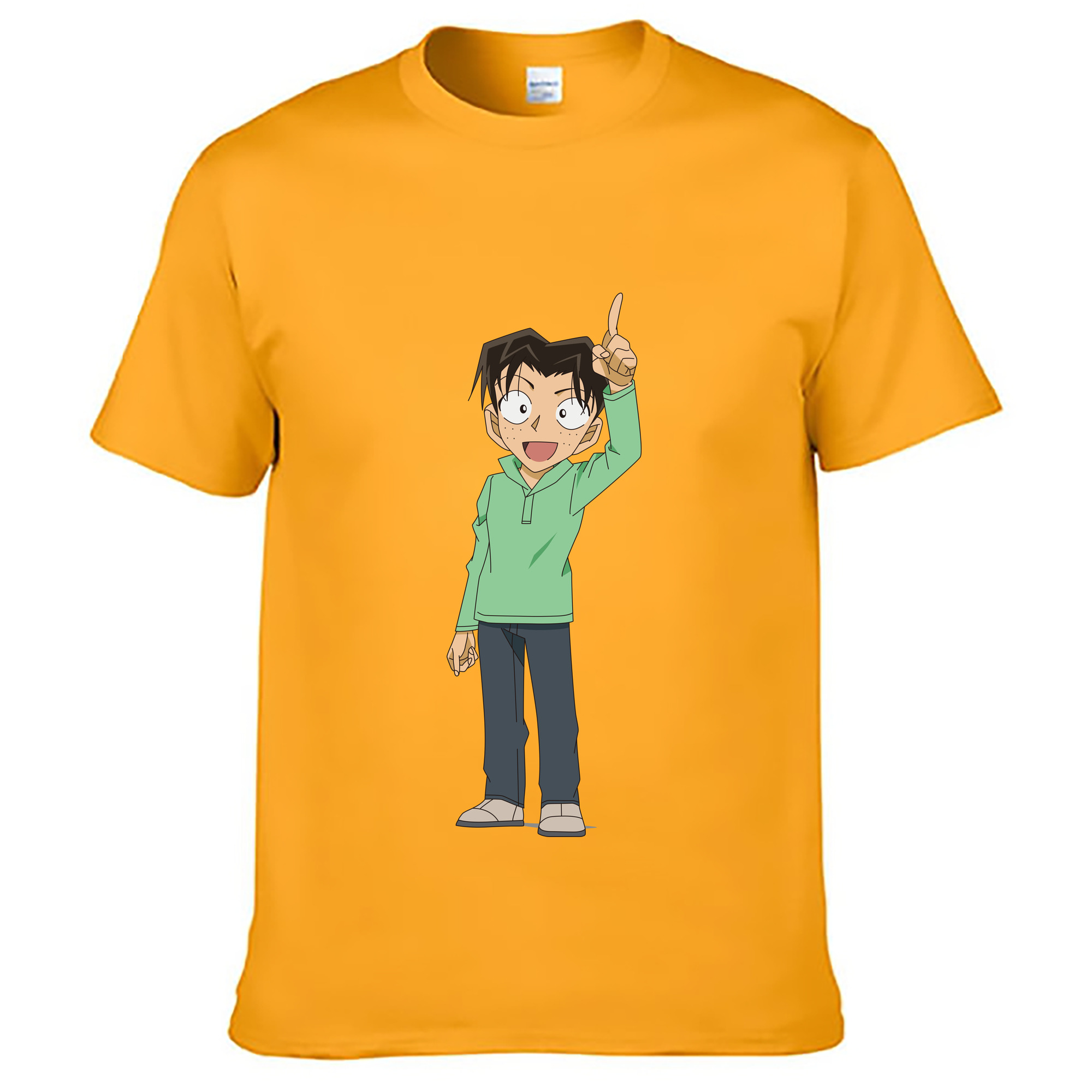 （画像用） 名探偵コナン 円谷 光彦 つぶらや みつひこ Detective Conan Mitch Tennyson 綿100％ メンズ半袖Tシャツ｜肌触りやわらか＆通気性