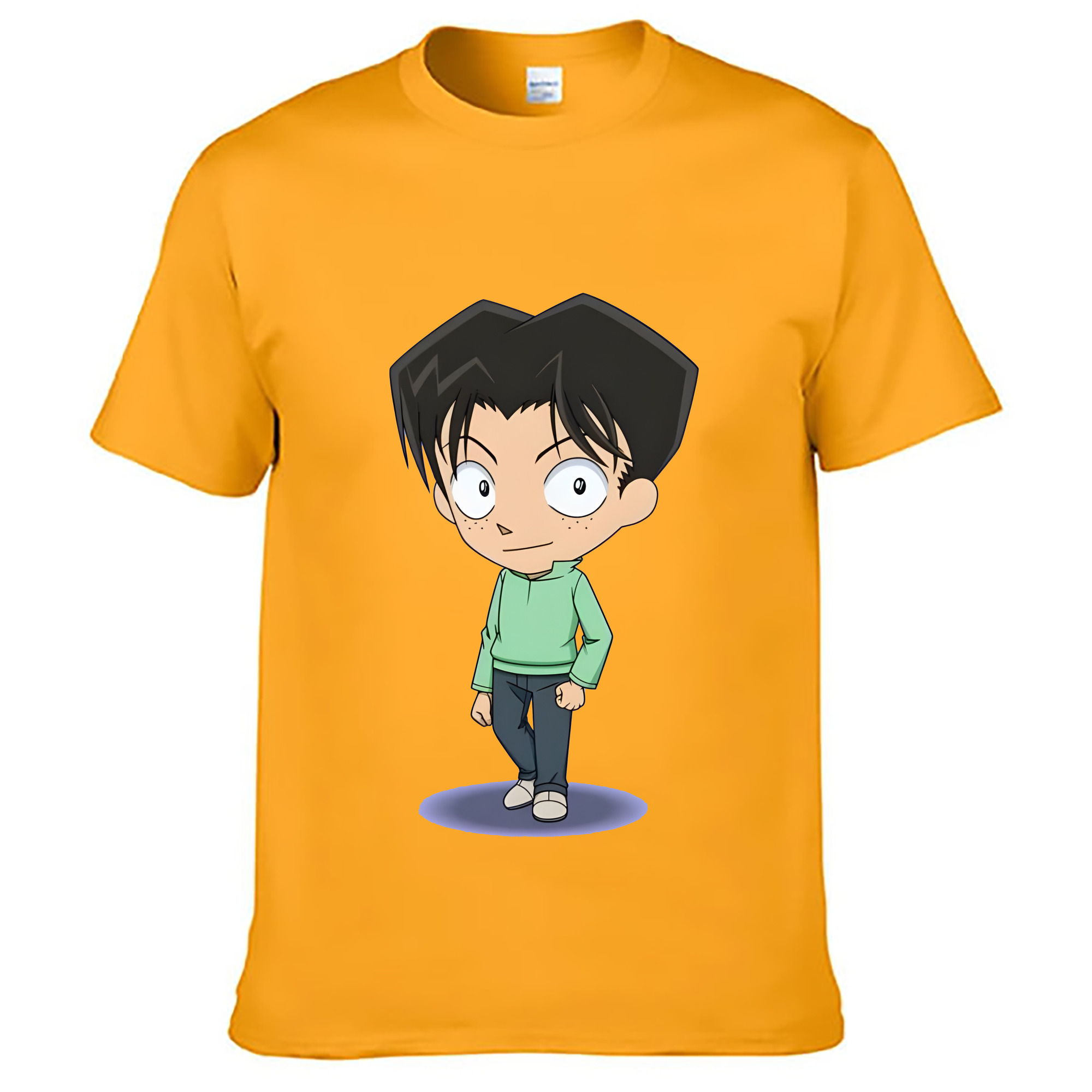 （画像用） 名探偵コナン 円谷 光彦 つぶらや みつひこ Detective Conan Mitch Tennyson 綿100％ メンズ半袖Tシャツ｜肌触りやわらか＆通気性