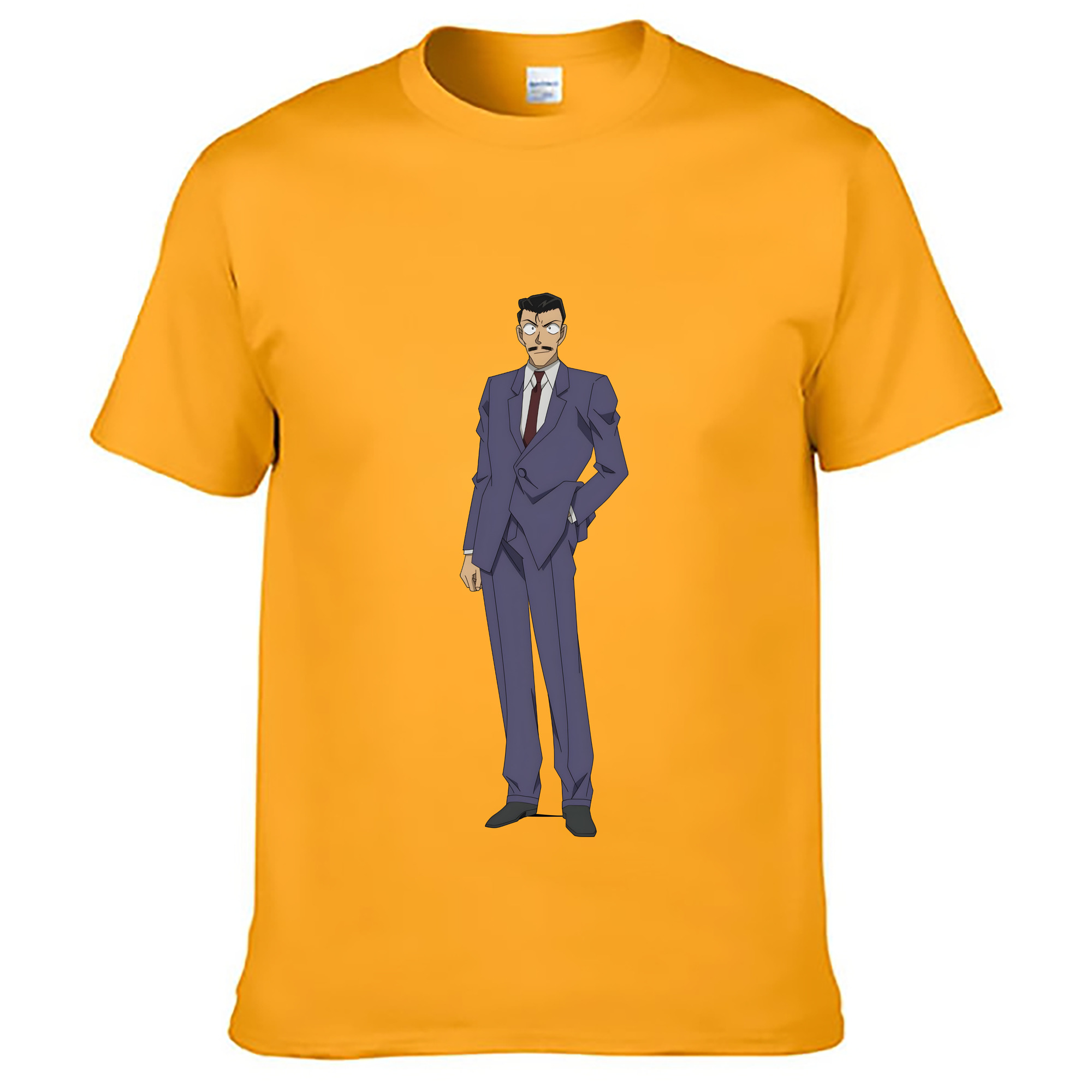 （画像用） 名探偵コナン 毛利 小五郎 もうり こごろう Detective Conan 綿100％ メンズ半袖Tシャツ｜肌触りやわらか＆通気性
