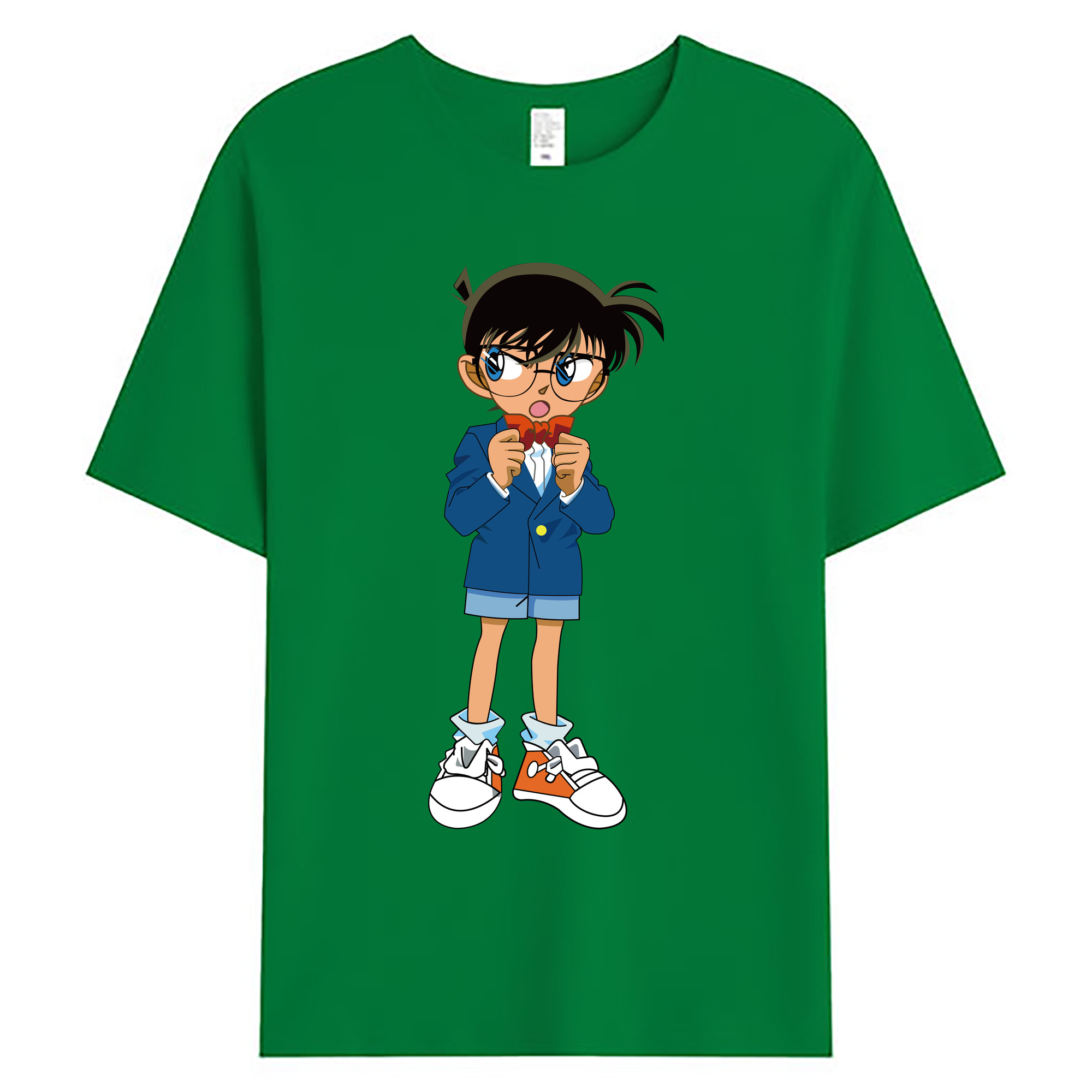 （画像用） 名探偵コナン 江戸川 コナン Detective Conan Conan Edogawa 綿100％ メンズ半袖Tシャツ｜肌触りやわらか＆通気性