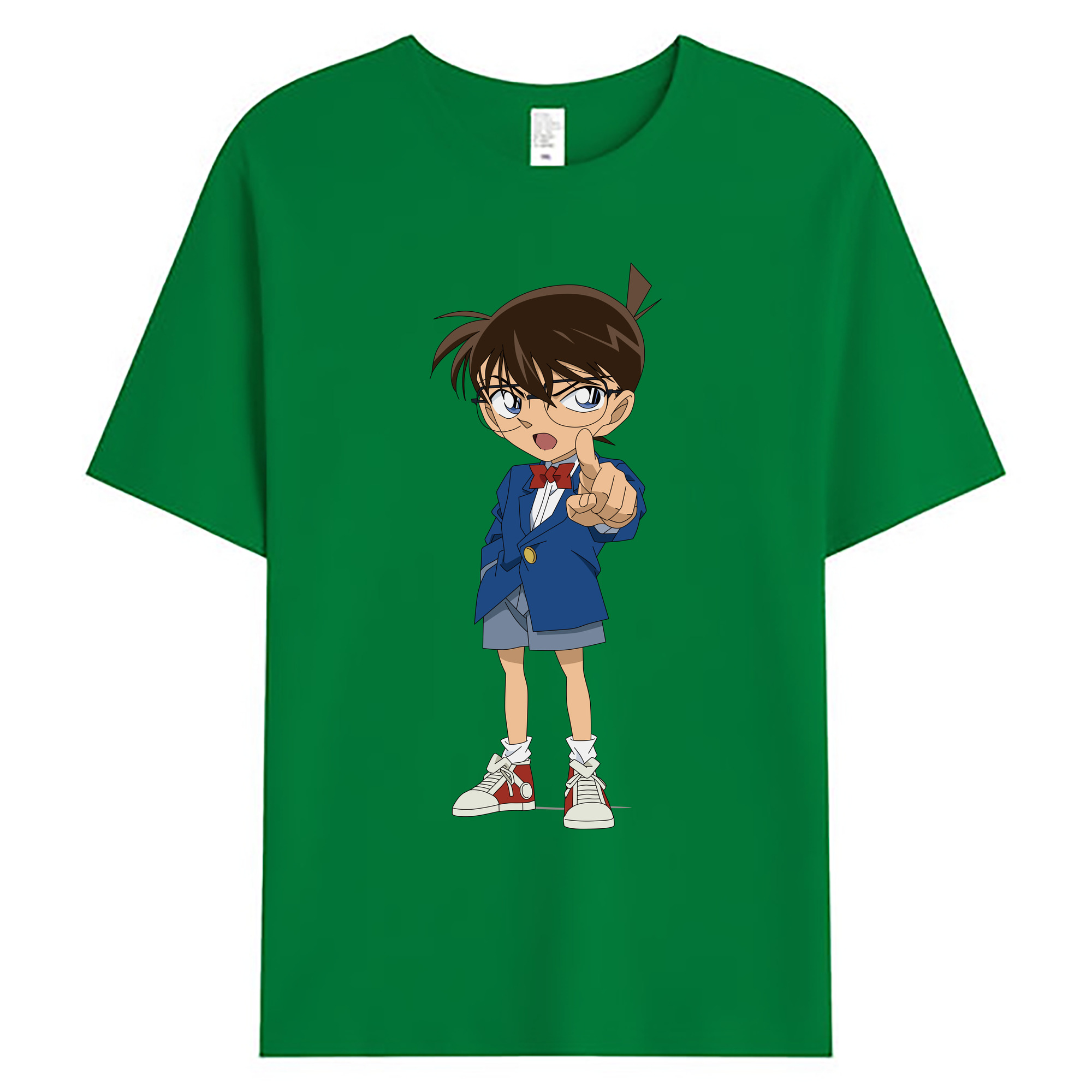 （画像用） 名探偵コナン 江戸川 コナン Detective Conan Conan Edogawa 綿100％ メンズ半袖Tシャツ｜肌触りやわらか＆通気性