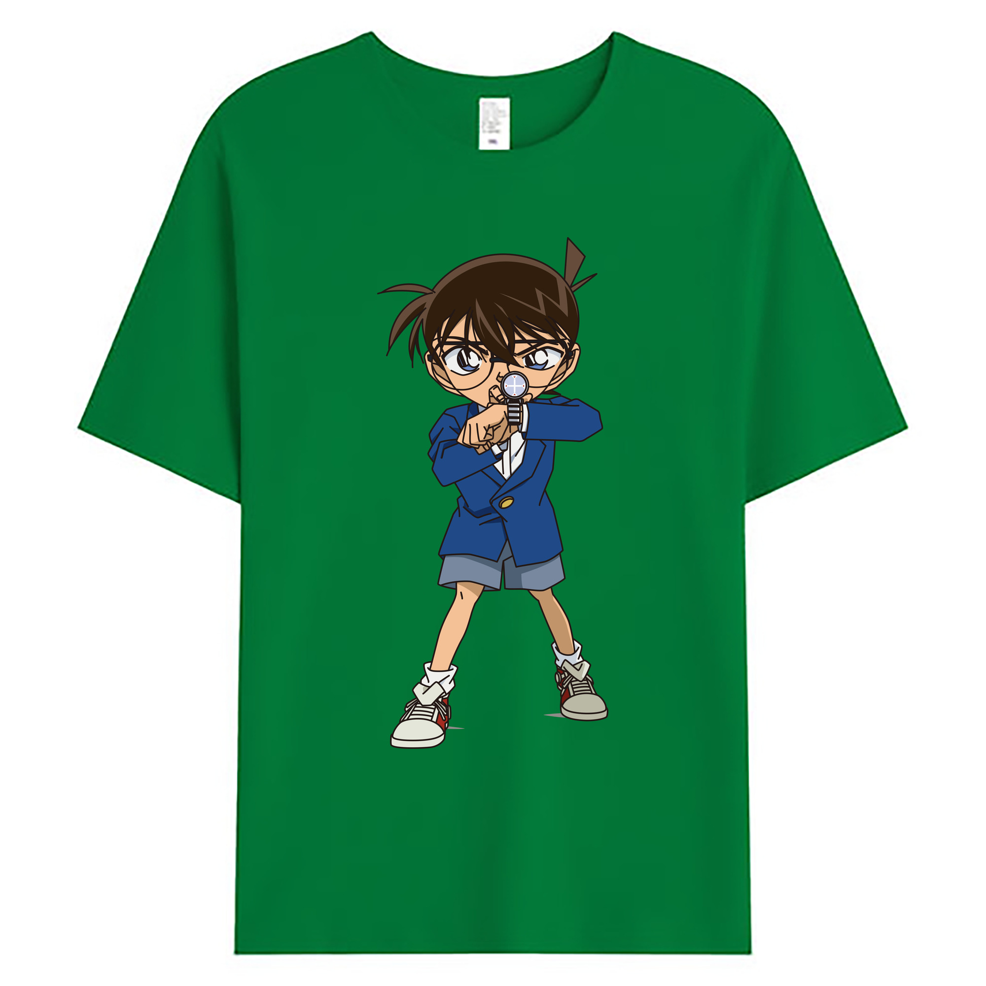 （画像用） 名探偵コナン 江戸川 コナン Detective Conan Conan Edogawa 綿100％ メンズ半袖Tシャツ｜肌触りやわらか＆通気性