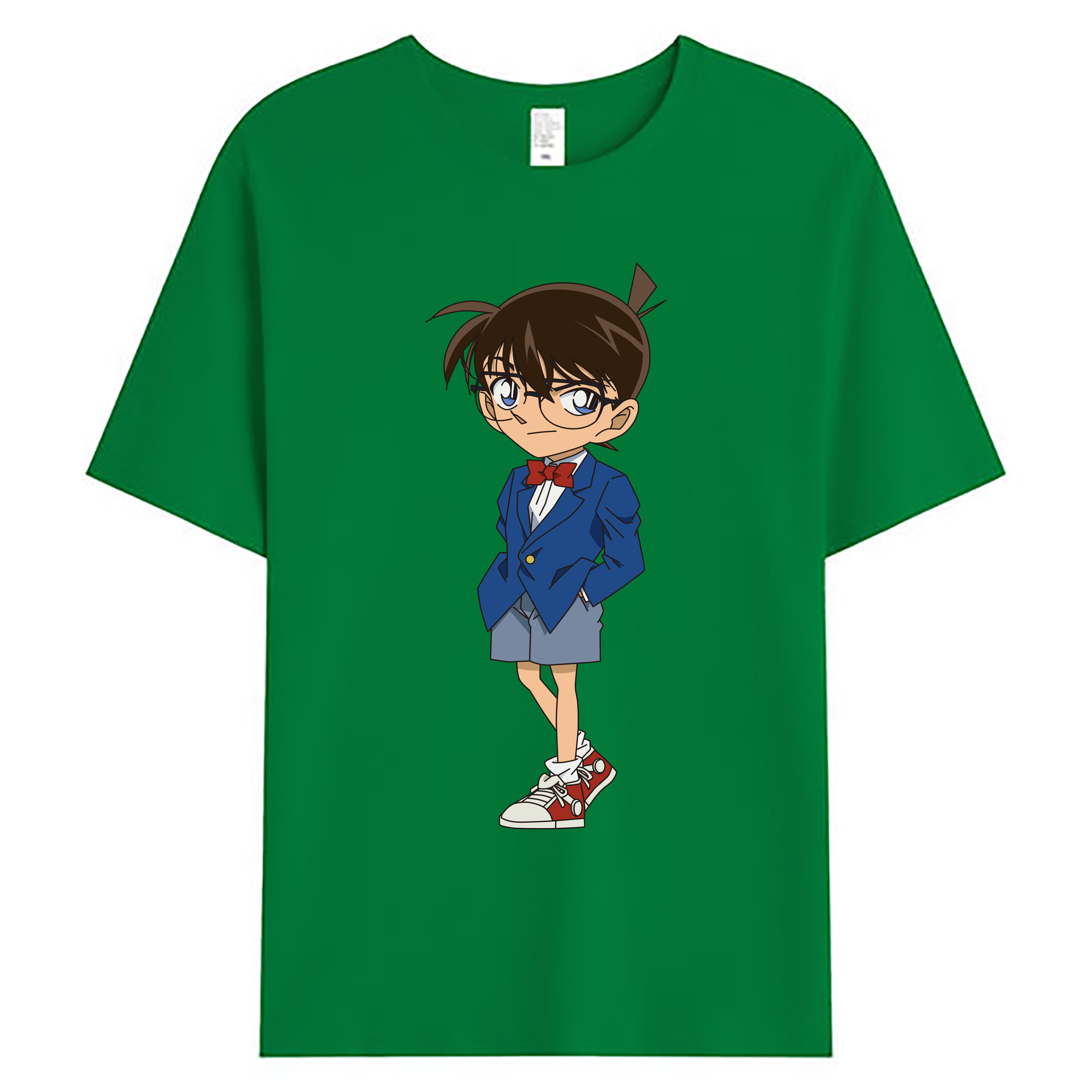 （画像用） 名探偵コナン 江戸川 コナン Detective Conan Conan Edogawa 綿100％ メンズ半袖Tシャツ｜肌触りやわらか＆通気性