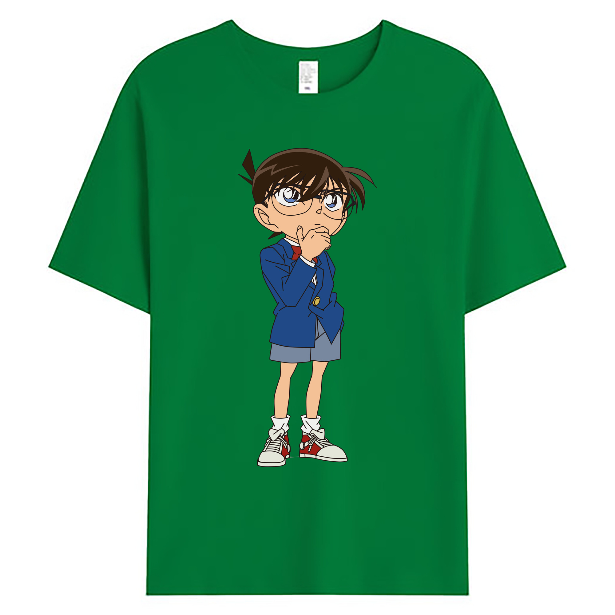 （画像用） 名探偵コナン 江戸川 コナン Detective Conan Conan Edogawa 綿100％ メンズ半袖Tシャツ｜肌触りやわらか＆通気性