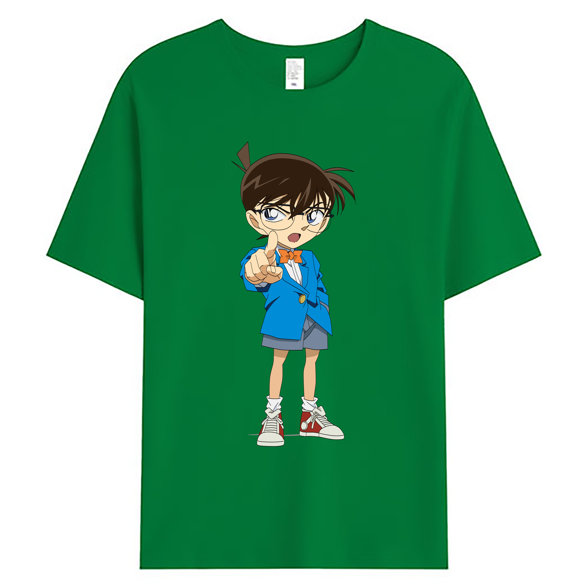 （画像用） 名探偵コナン 江戸川 コナン Detective Conan Conan Edogawa 綿100％ メンズ半袖Tシャツ｜肌触りやわらか＆通気性