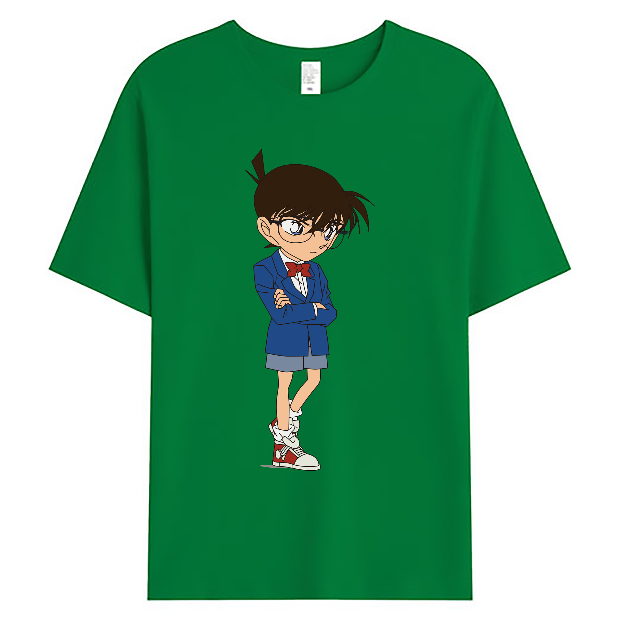 （画像用） 名探偵コナン 江戸川 コナン Detective Conan Conan Edogawa 綿100％ メンズ半袖Tシャツ｜肌触りやわらか＆通気性