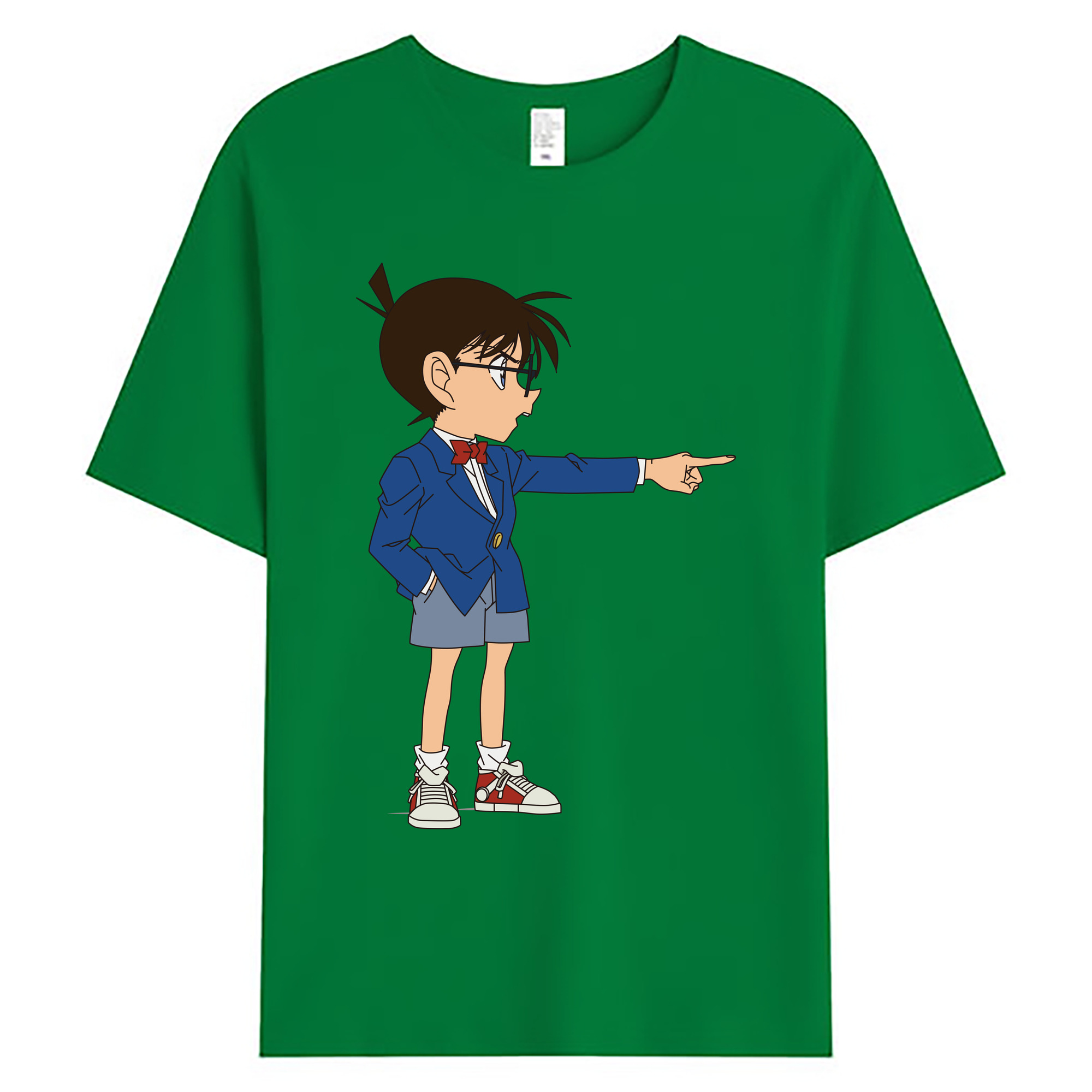 （画像用） 名探偵コナン 江戸川 コナン Detective Conan Conan Edogawa 綿100％ メンズ半袖Tシャツ｜肌触りやわらか＆通気性