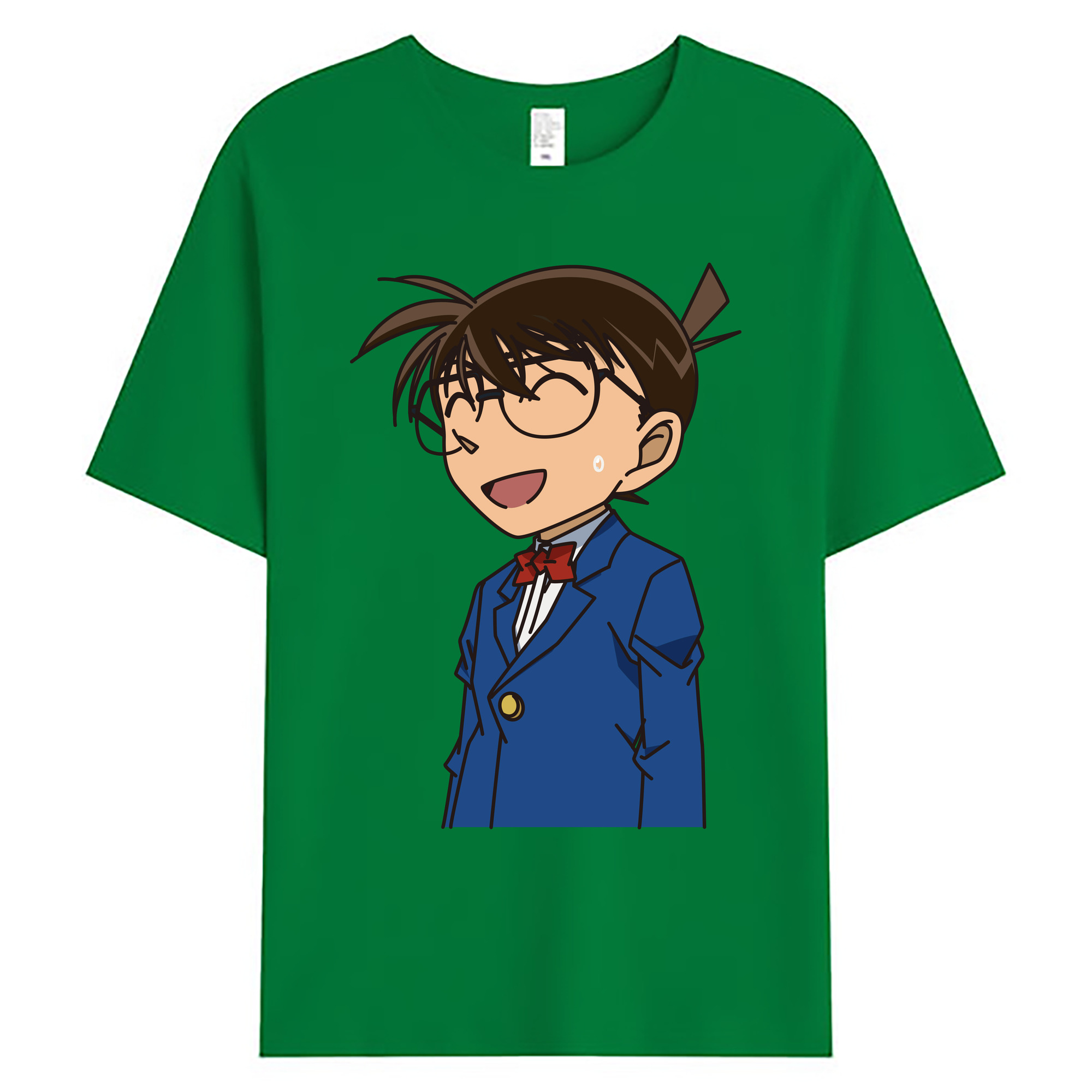 （画像用） 名探偵コナン 江戸川 コナン Detective Conan Conan Edogawa 綿100％ メンズ半袖Tシャツ｜肌触りやわらか＆通気性