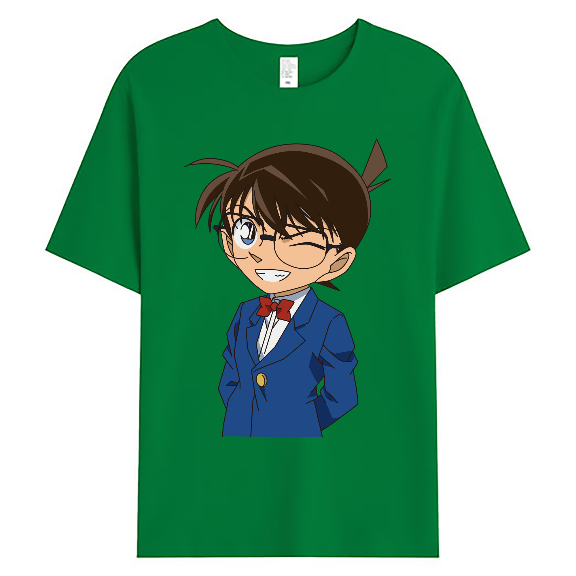 （画像用） 名探偵コナン 江戸川 コナン Detective Conan Conan Edogawa 綿100％ メンズ半袖Tシャツ｜肌触りやわらか＆通気性