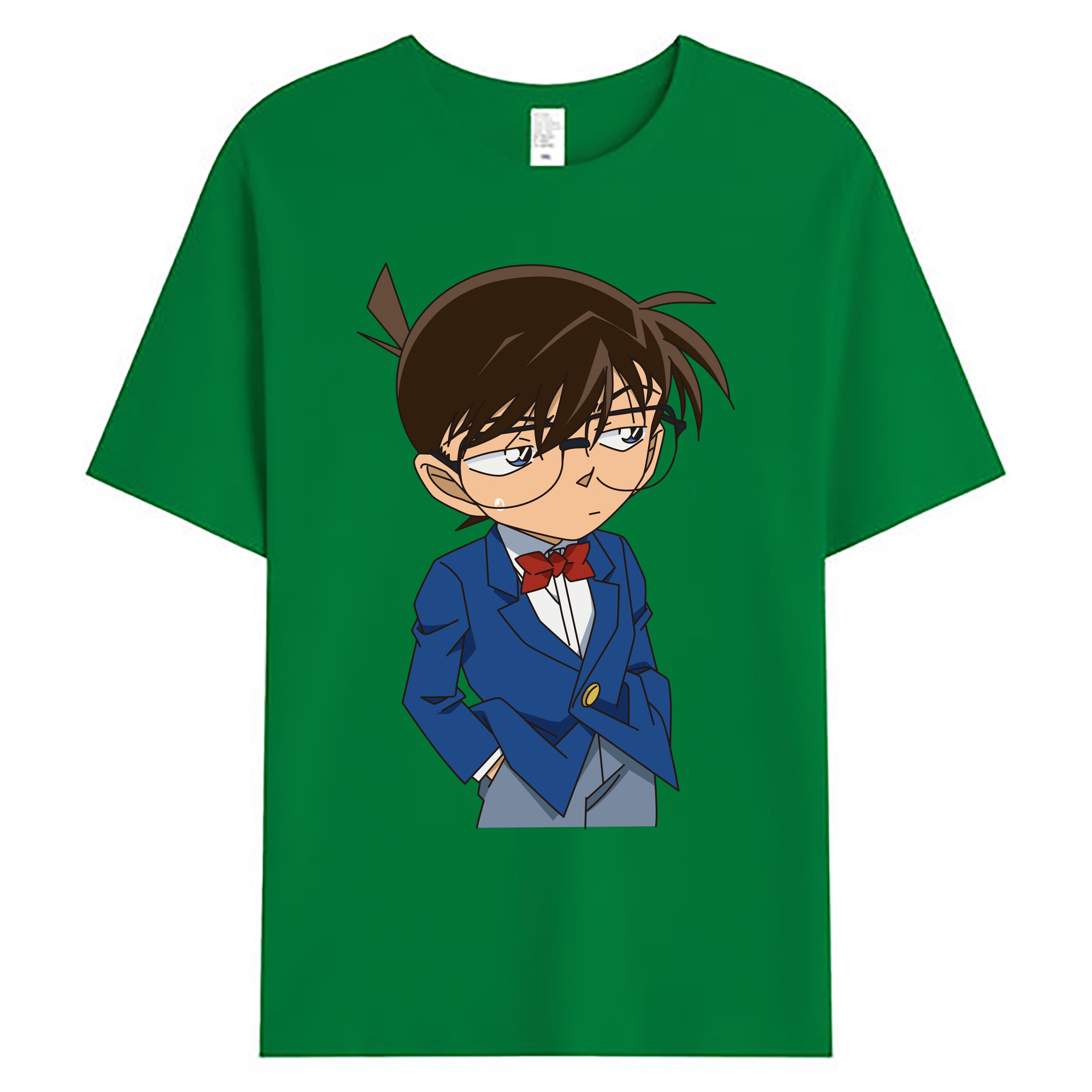 （画像用） 名探偵コナン 江戸川 コナン Detective Conan Conan Edogawa 綿100％ メンズ半袖Tシャツ｜肌触りやわらか＆通気性