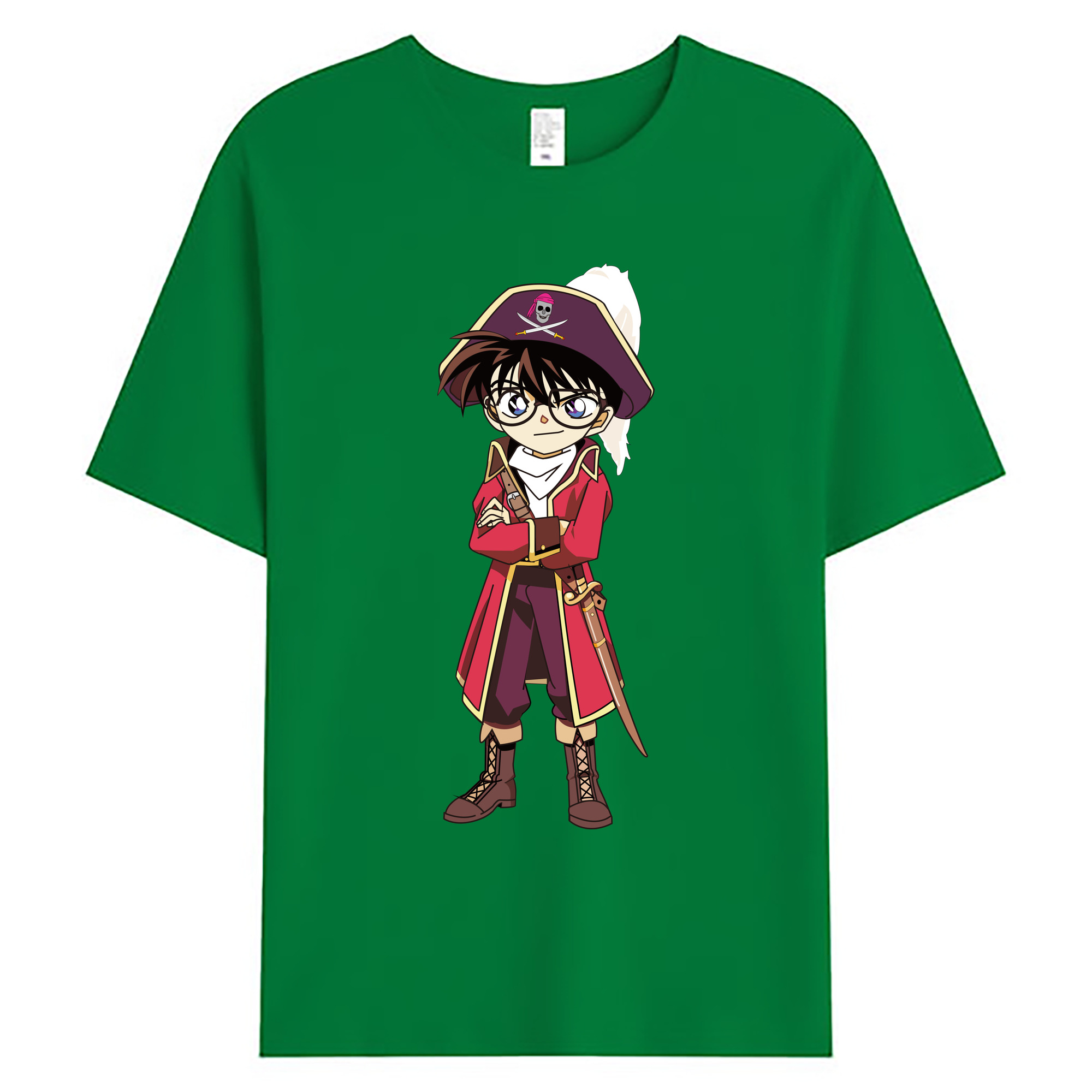 （画像用） 名探偵コナン 江戸川 コナン Detective Conan Conan Edogawa 綿100％ メンズ半袖Tシャツ｜肌触りやわらか＆通気性