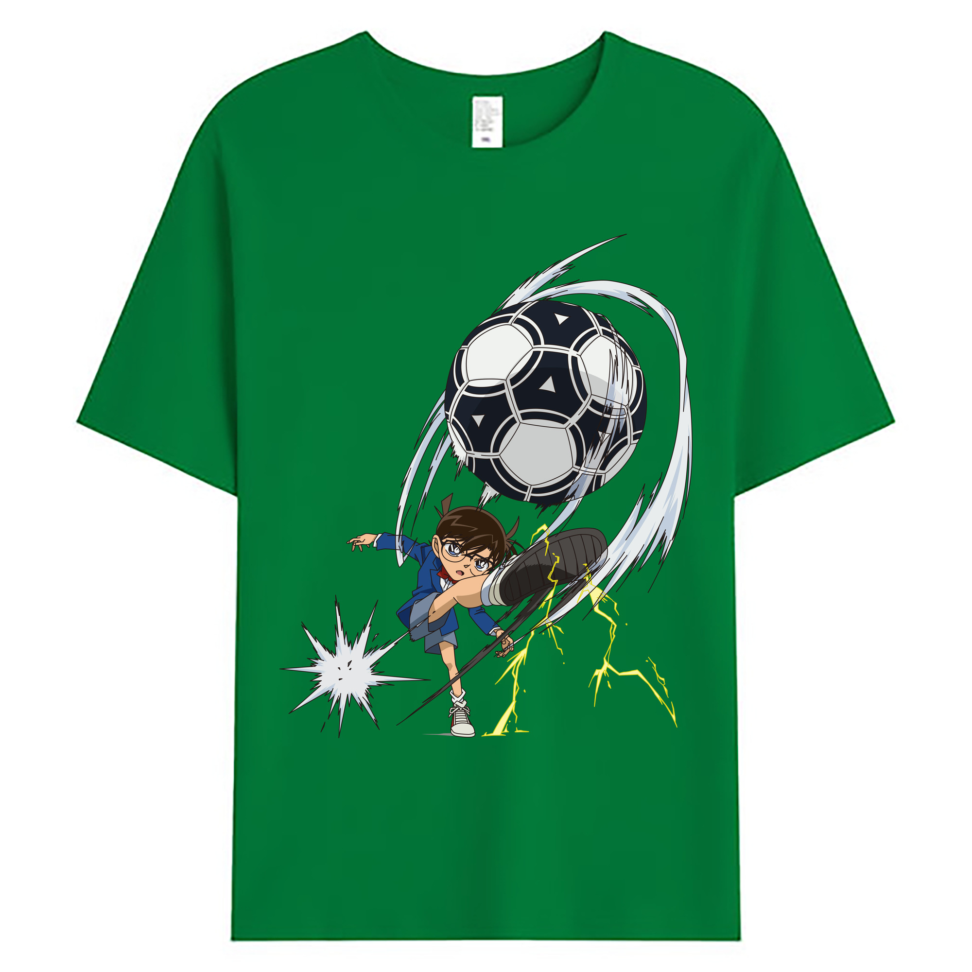 （画像用） 名探偵コナン 江戸川 コナン Detective Conan Conan Edogawa 綿100％ メンズ半袖Tシャツ｜肌触りやわらか＆通気性