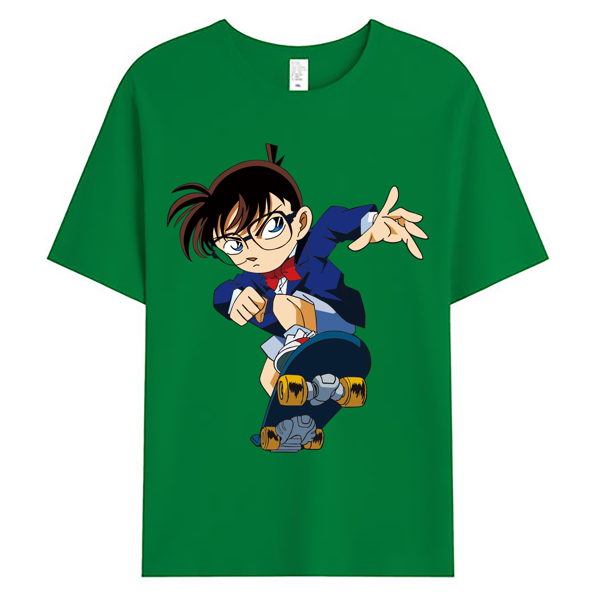 （画像用） 名探偵コナン 江戸川 コナン Detective Conan Conan Edogawa 綿100％ メンズ半袖Tシャツ｜肌触りやわらか＆通気性