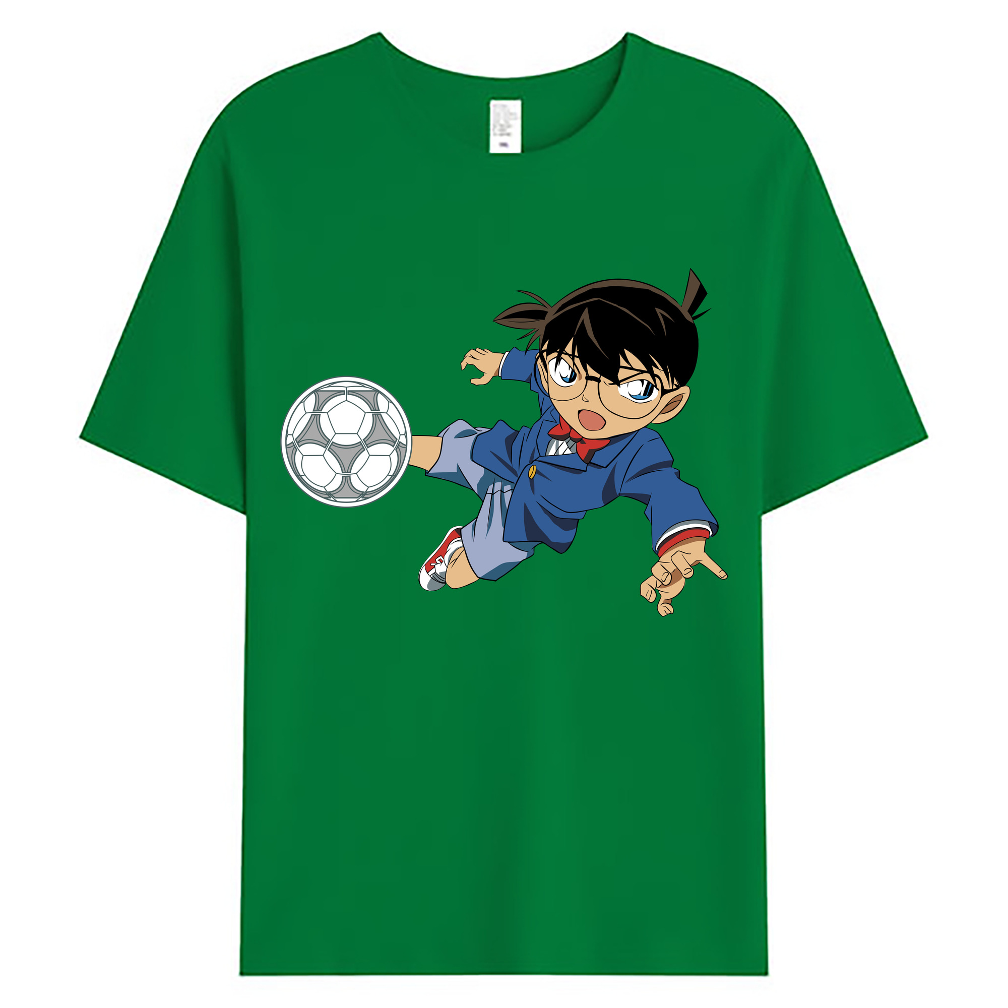 （画像用） 名探偵コナン 江戸川 コナン Detective Conan Conan Edogawa 綿100％ メンズ半袖Tシャツ｜肌触りやわらか＆通気性