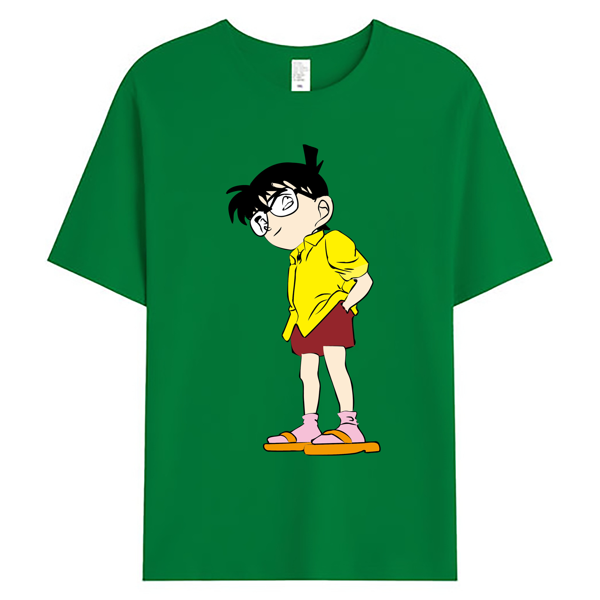 （画像用） 名探偵コナン 江戸川 コナン Detective Conan Conan Edogawa 綿100％ メンズ半袖Tシャツ｜肌触りやわらか＆通気性