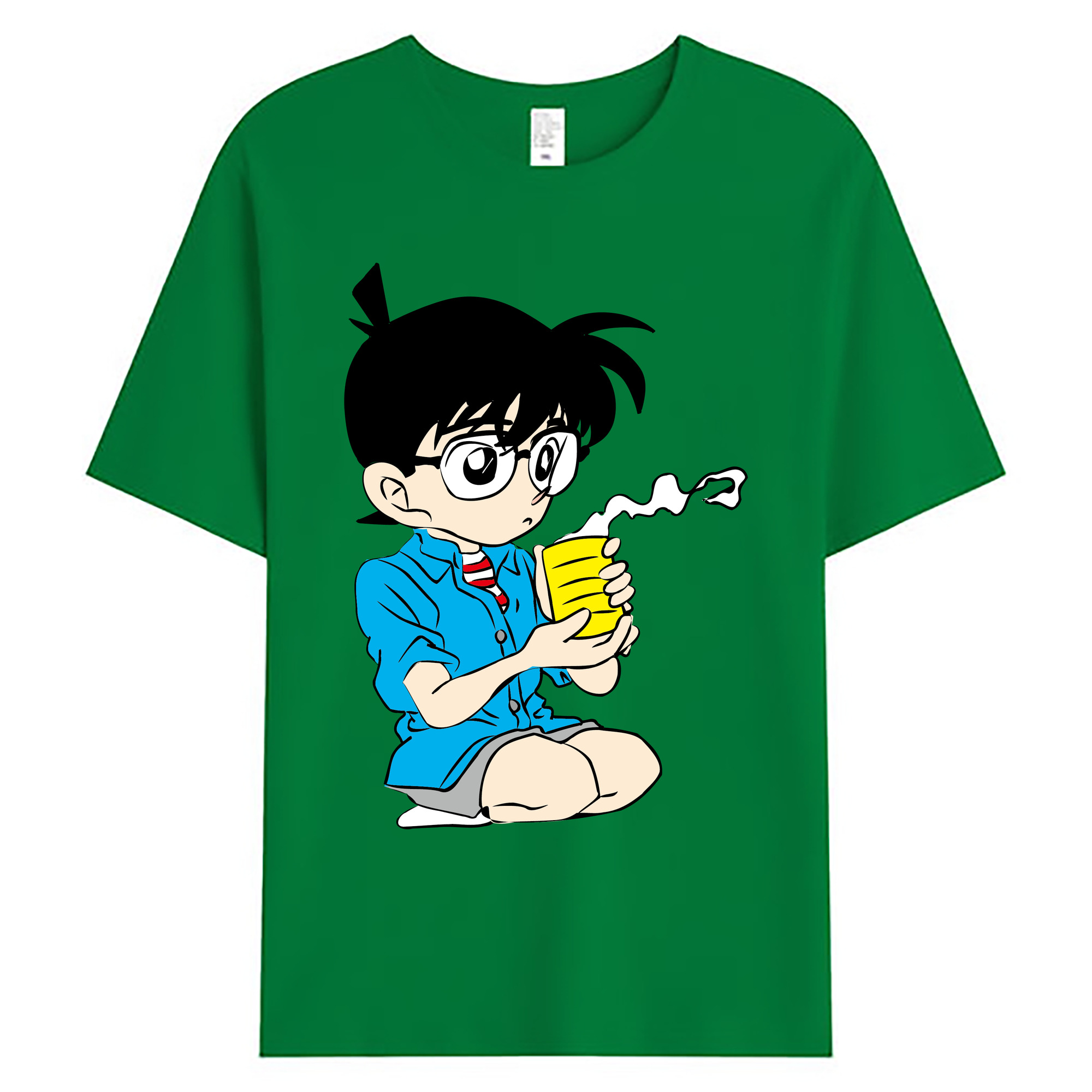（画像用） 名探偵コナン 江戸川 コナン Detective Conan Conan Edogawa 綿100％ メンズ半袖Tシャツ｜肌触りやわらか＆通気性