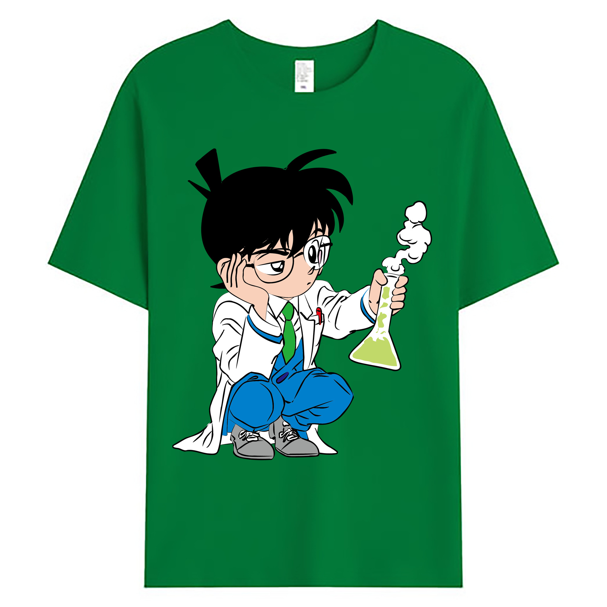 （画像用） 名探偵コナン 江戸川 コナン Detective Conan Conan Edogawa 綿100％ メンズ半袖Tシャツ｜肌触りやわらか＆通気性