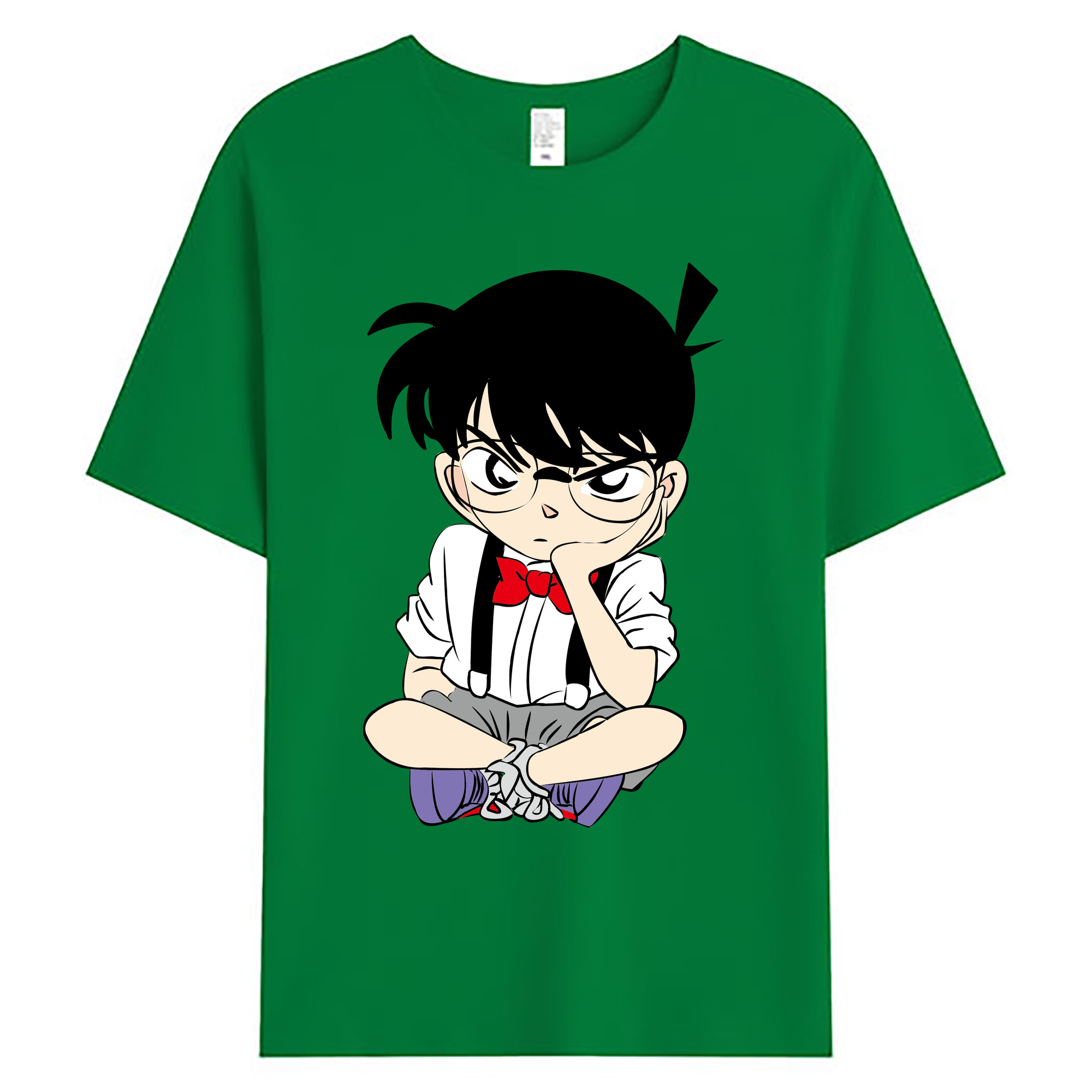 （画像用） 名探偵コナン 江戸川 コナン Detective Conan Conan Edogawa 綿100％ メンズ半袖Tシャツ｜肌触りやわらか＆通気性