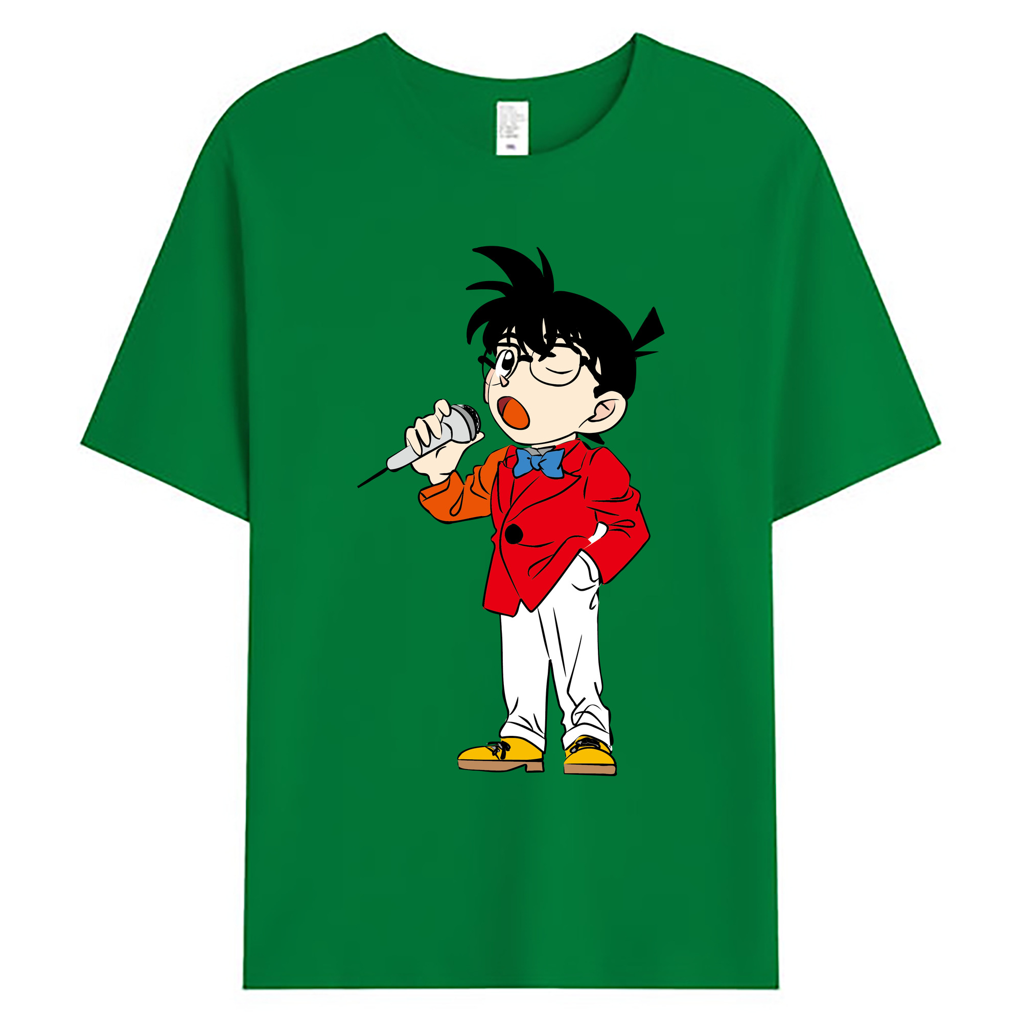 （画像用） 名探偵コナン 江戸川 コナン Detective Conan Conan Edogawa 綿100％ メンズ半袖Tシャツ｜肌触りやわらか＆通気性
