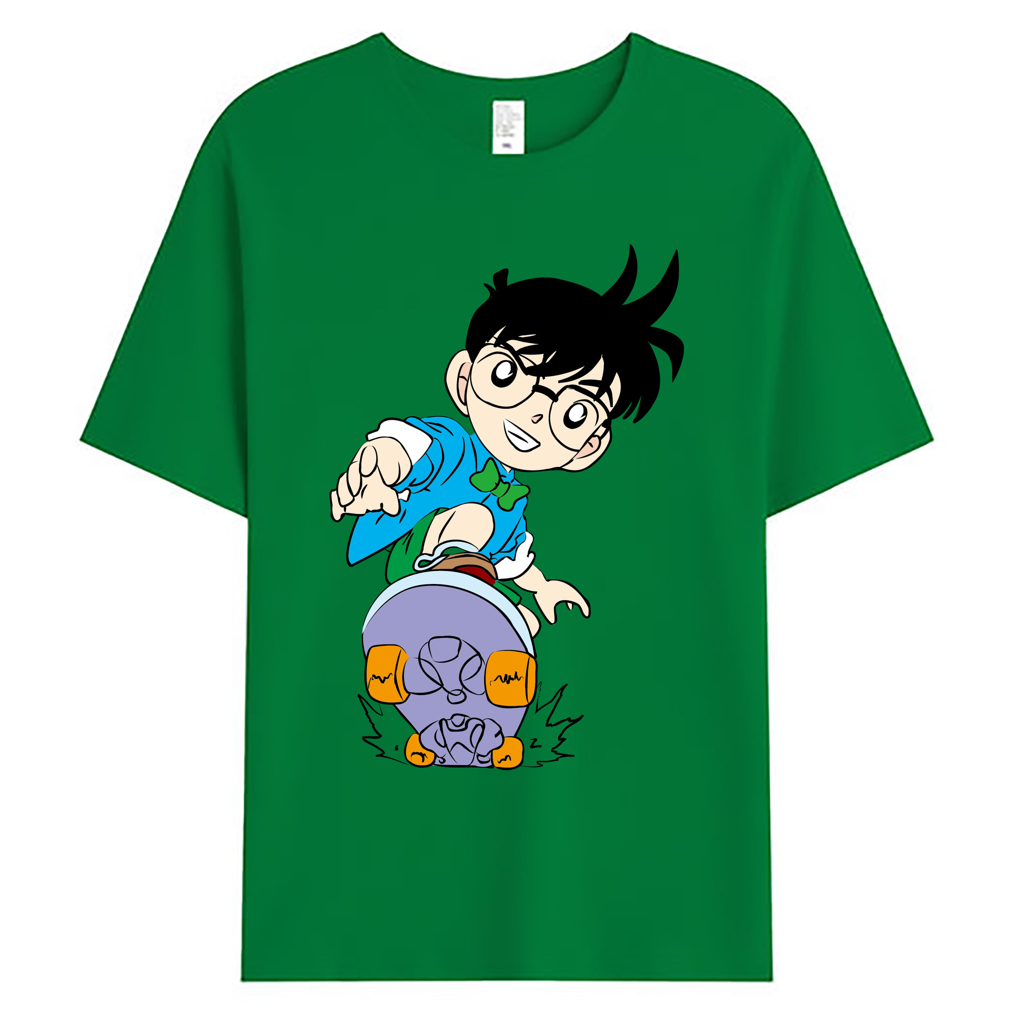 （画像用） 名探偵コナン 江戸川 コナン Detective Conan Conan Edogawa 綿100％ メンズ半袖Tシャツ｜肌触りやわらか＆通気性
