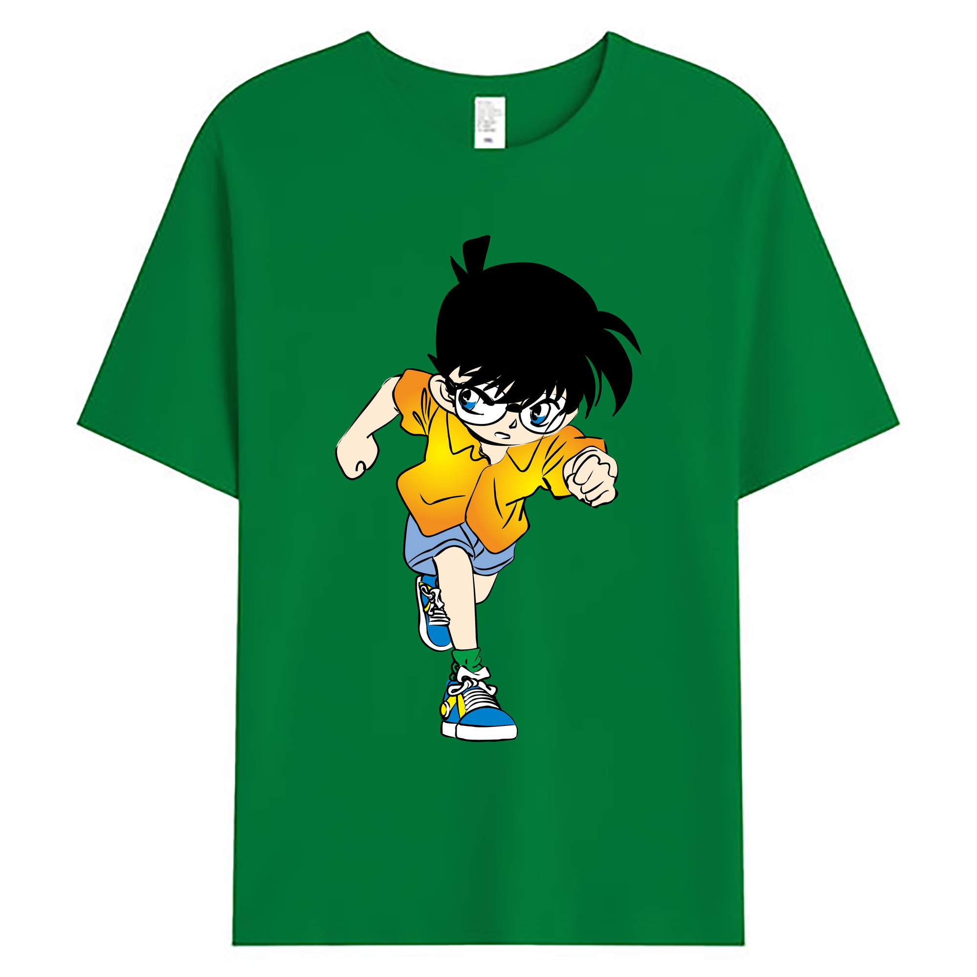 （画像用） 名探偵コナン 江戸川 コナン Detective Conan Conan Edogawa 綿100％ メンズ半袖Tシャツ｜肌触りやわらか＆通気性