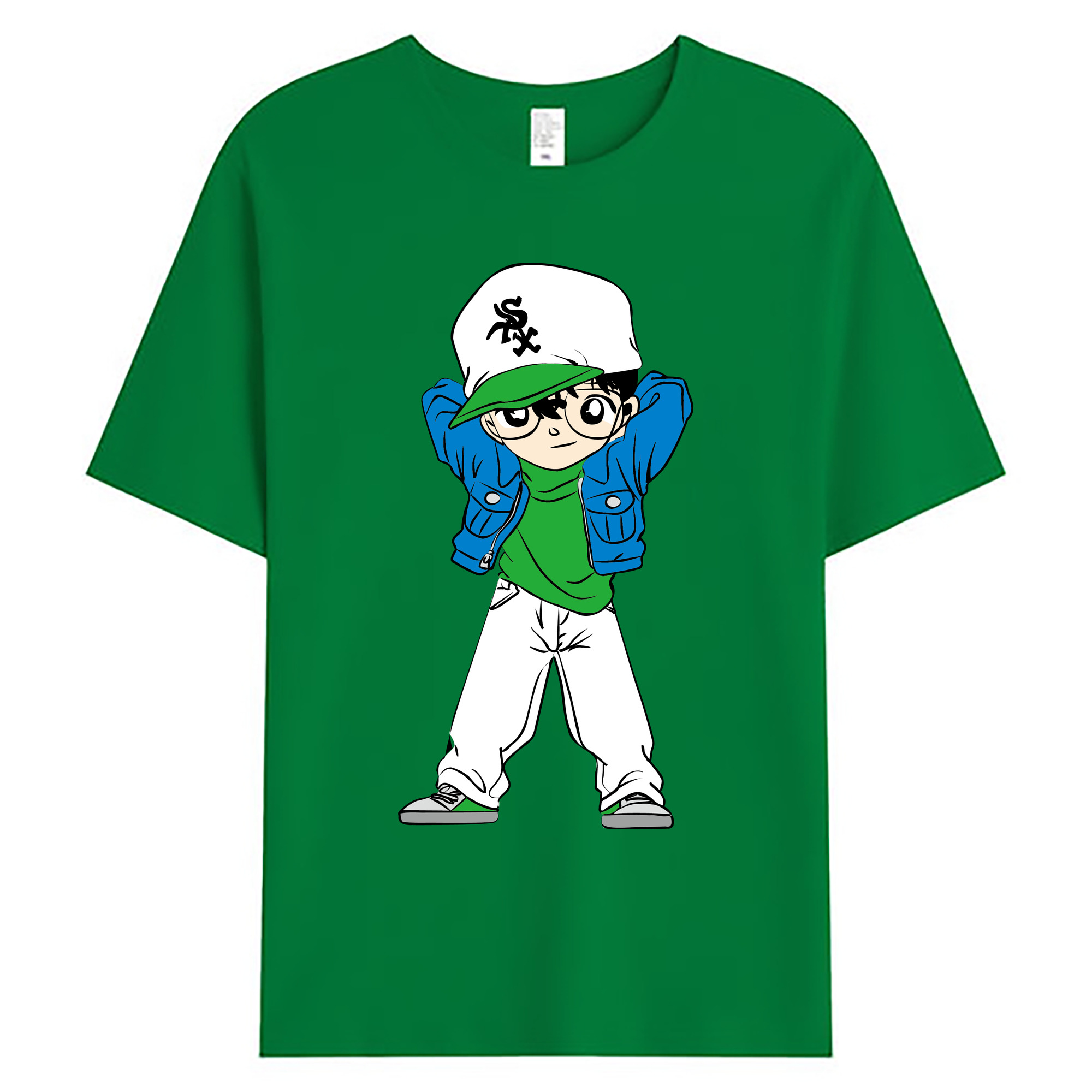 （画像用） 名探偵コナン 江戸川 コナン Detective Conan Conan Edogawa 綿100％ メンズ半袖Tシャツ｜肌触りやわらか＆通気性