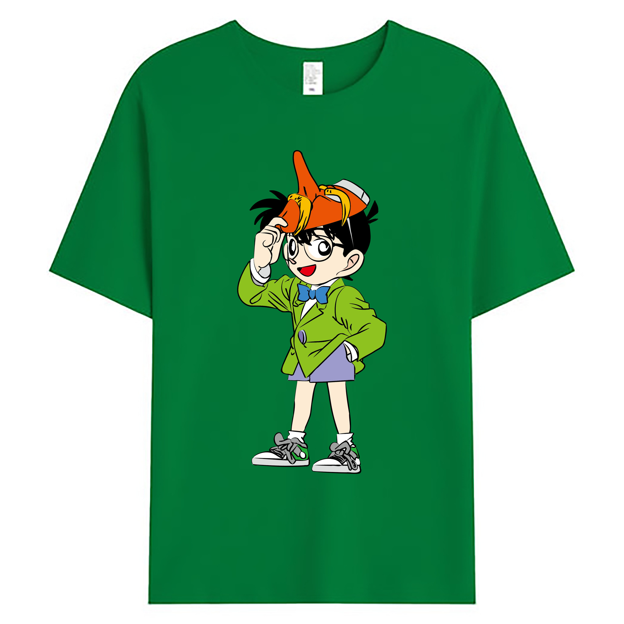 （画像用） 名探偵コナン 江戸川 コナン Detective Conan Conan Edogawa 綿100％ メンズ半袖Tシャツ｜肌触りやわらか＆通気性