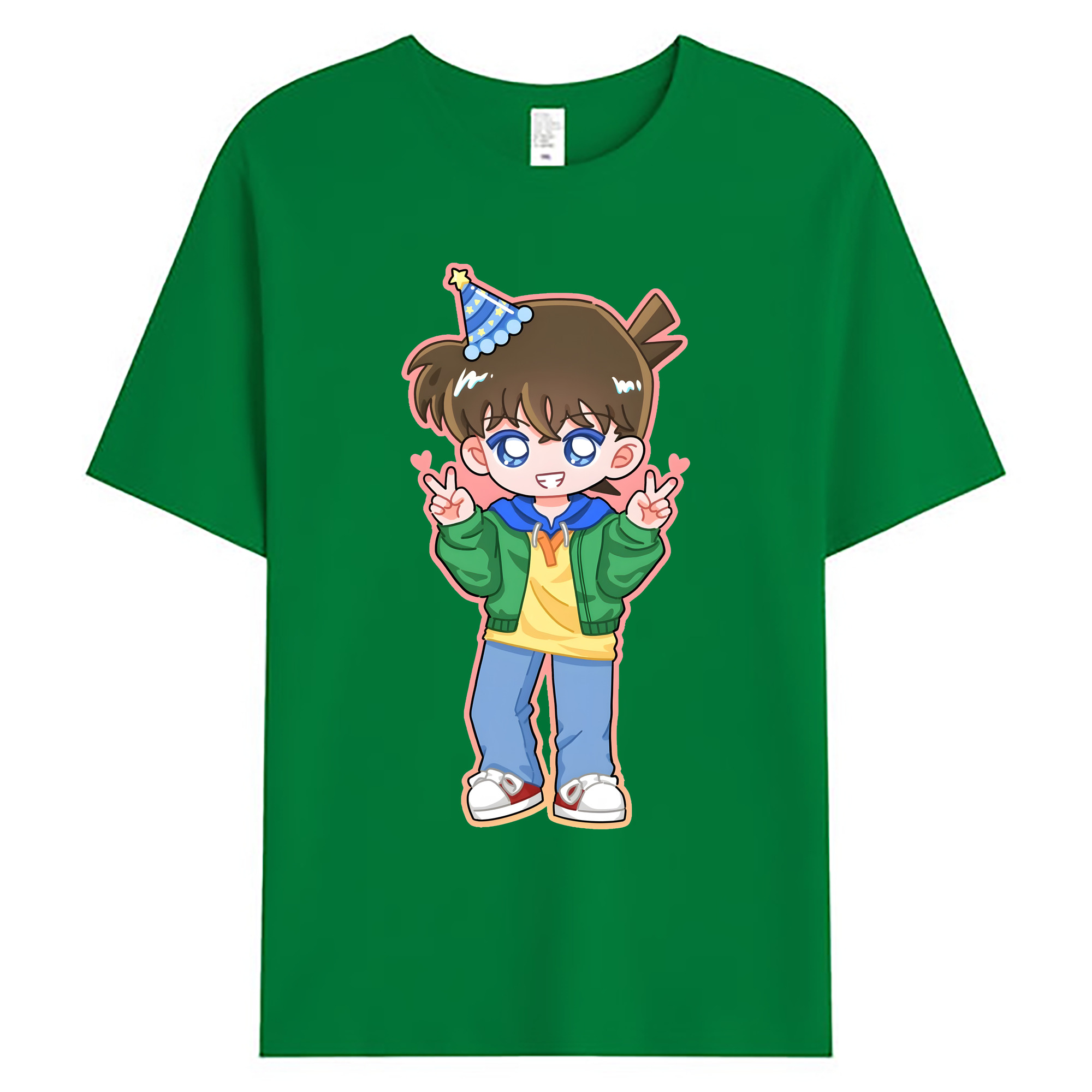 （画像用） 名探偵コナン 江戸川 コナン Detective Conan Conan Edogawa 綿100％ メンズ半袖Tシャツ｜肌触りやわらか＆通気性
