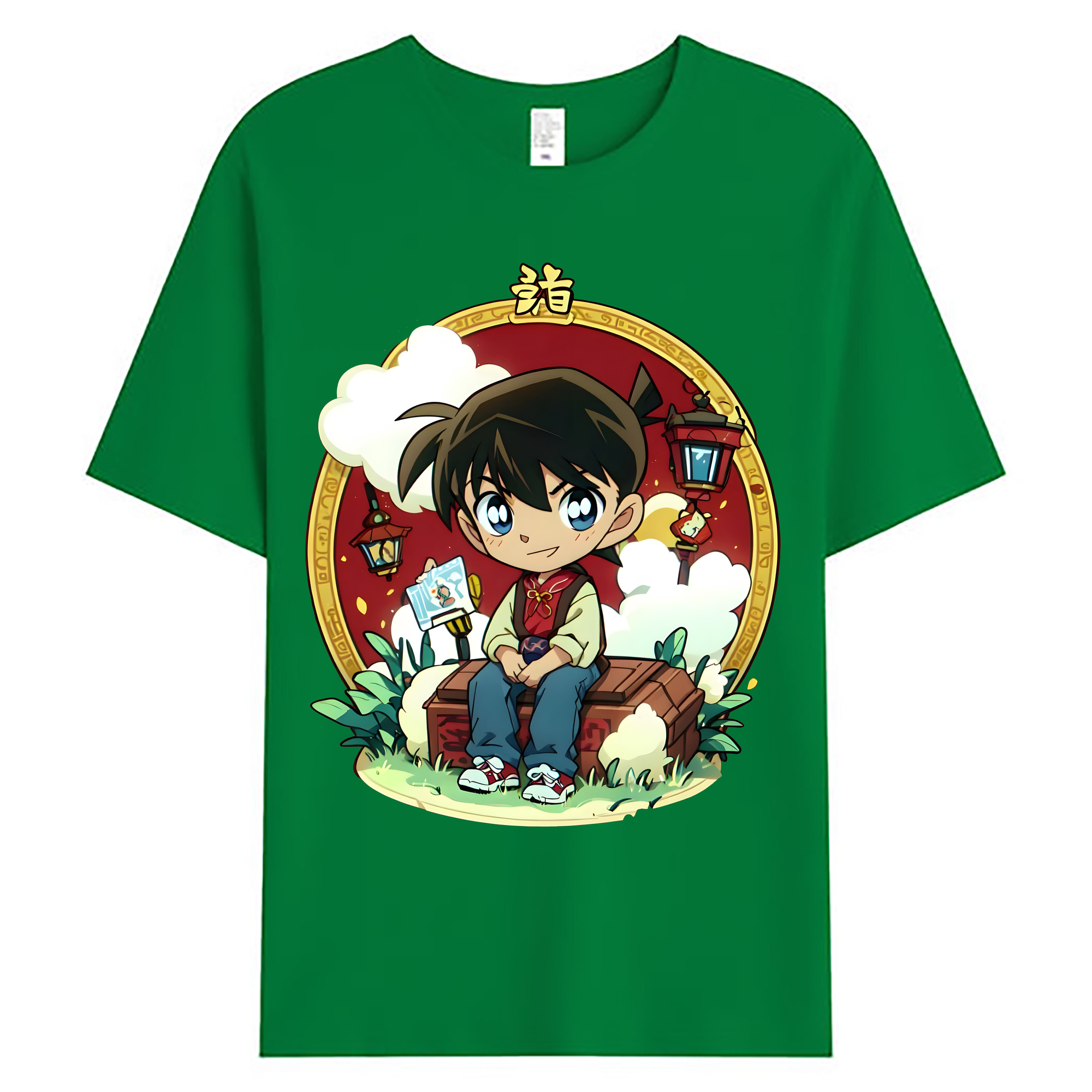 （画像用） 名探偵コナン 江戸川 コナン Detective Conan Conan Edogawa 綿100％ メンズ半袖Tシャツ｜肌触りやわらか＆通気性