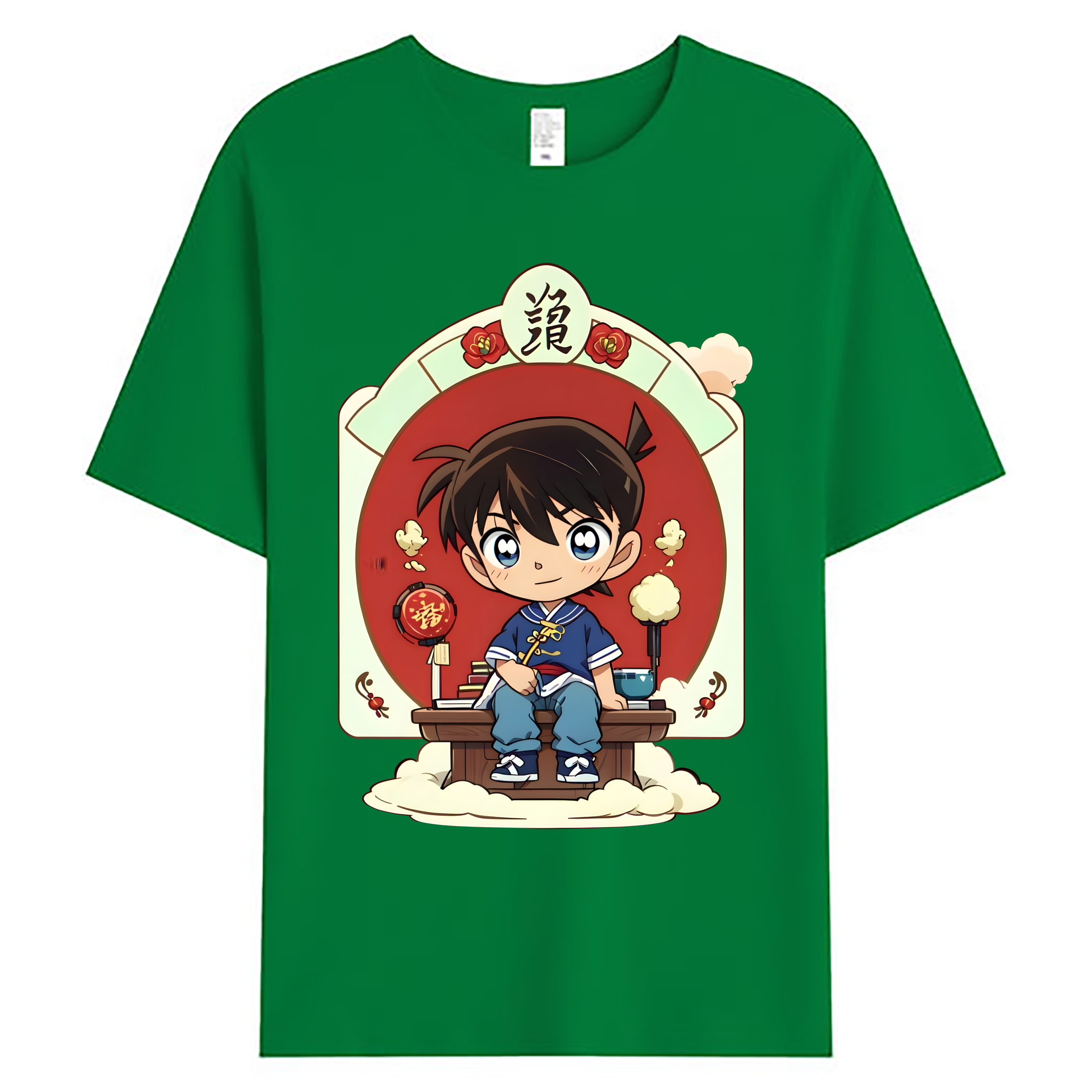 （画像用） 名探偵コナン 江戸川 コナン Detective Conan Conan Edogawa 綿100％ メンズ半袖Tシャツ｜肌触りやわらか＆通気性