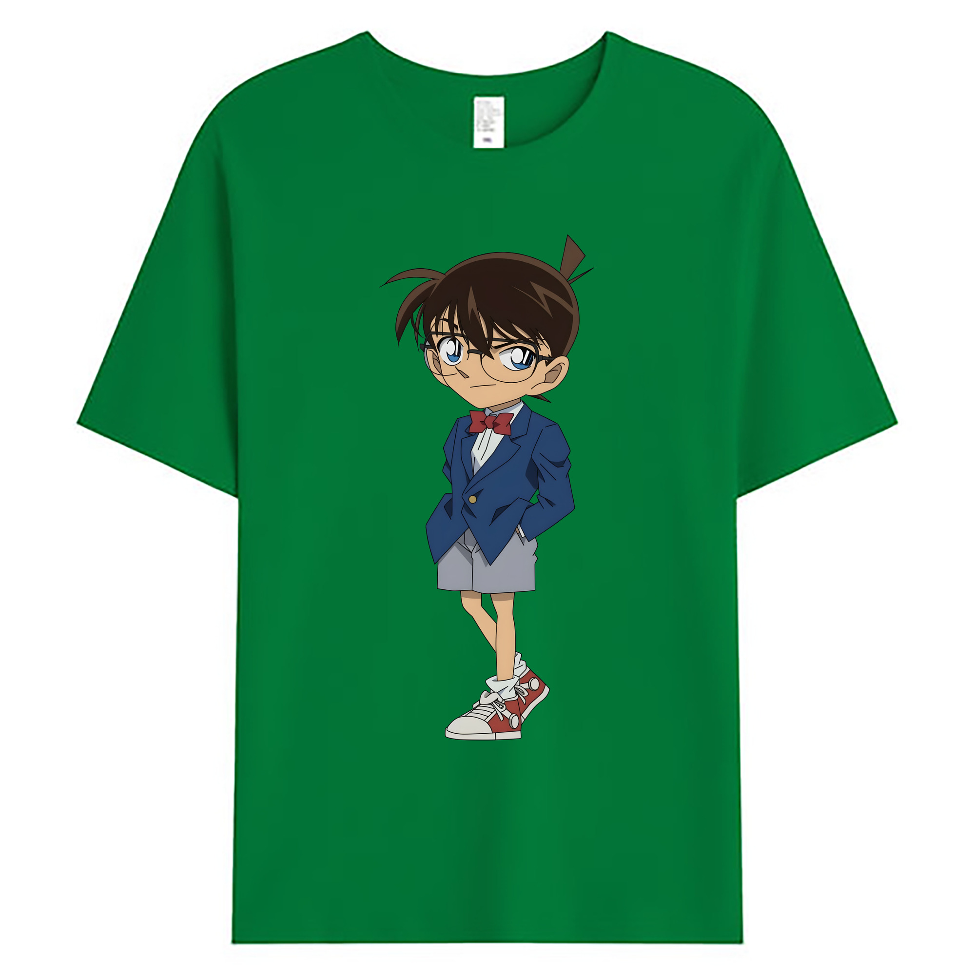 （画像用） 名探偵コナン 江戸川 コナン Detective Conan Conan Edogawa 綿100％ メンズ半袖Tシャツ｜肌触りやわらか＆通気性