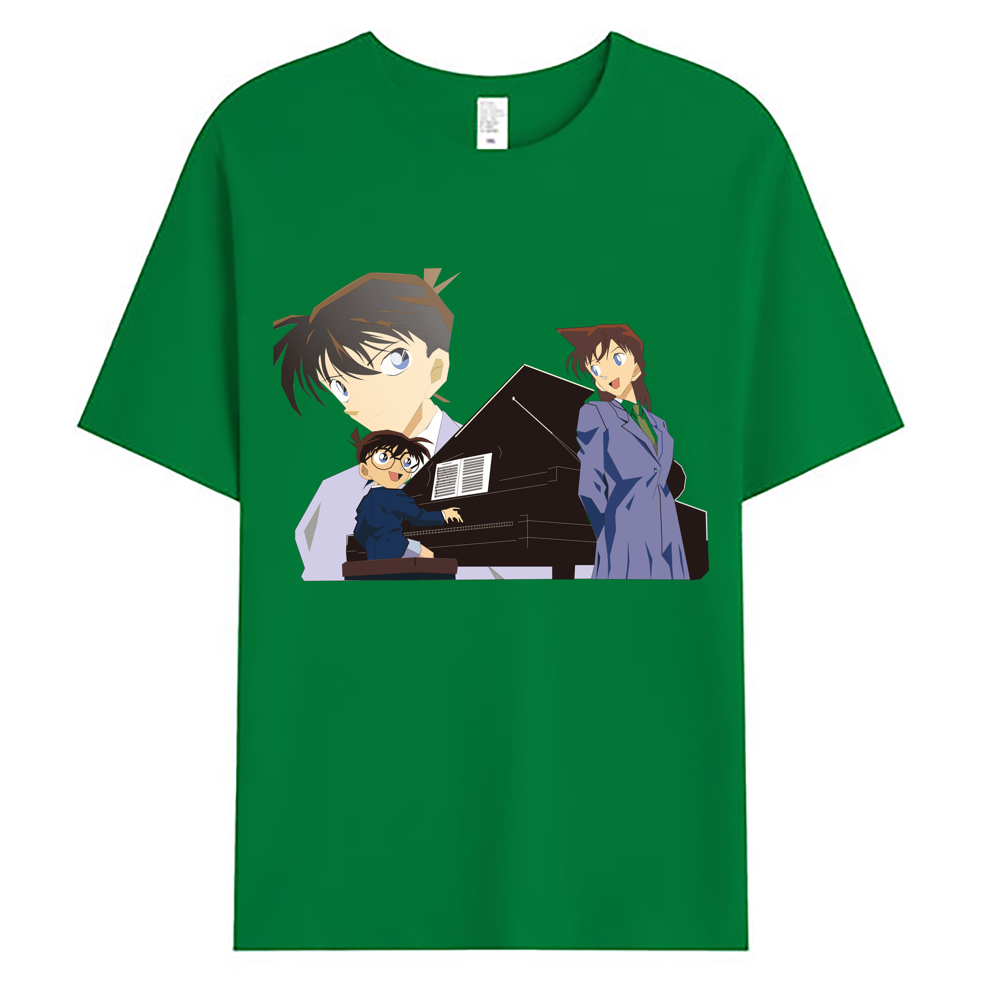 （画像用） 名探偵コナン 毛利 蘭 もうり らん、モーリ ラン Detective Conan Rachel Moore 綿100％ メンズ半袖Tシャツ｜肌触りやわらか＆通気性