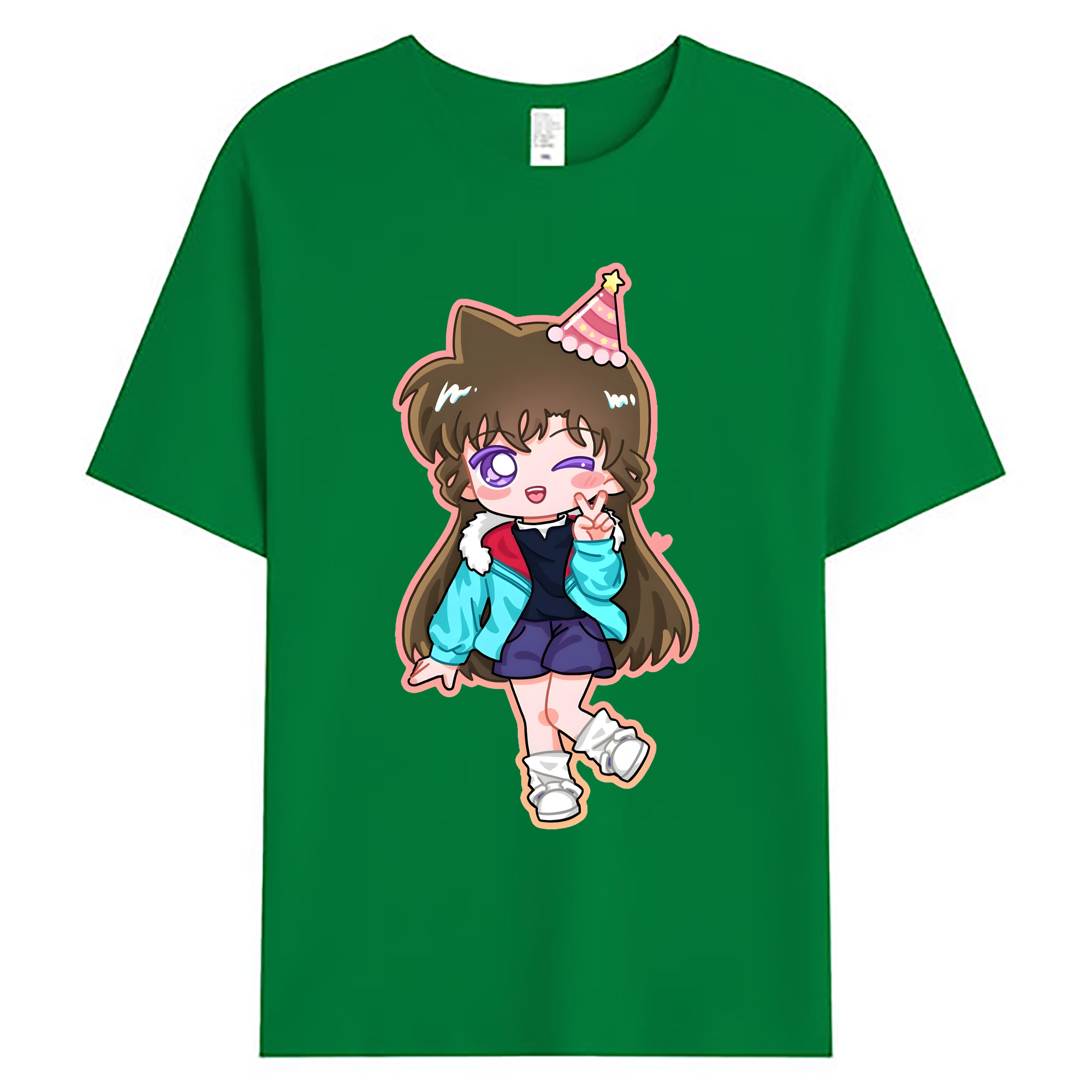 （画像用） 名探偵コナン 毛利 蘭 もうり らん、モーリ ラン Detective Conan Rachel Moore 綿100％ メンズ半袖Tシャツ｜肌触りやわらか＆通気性