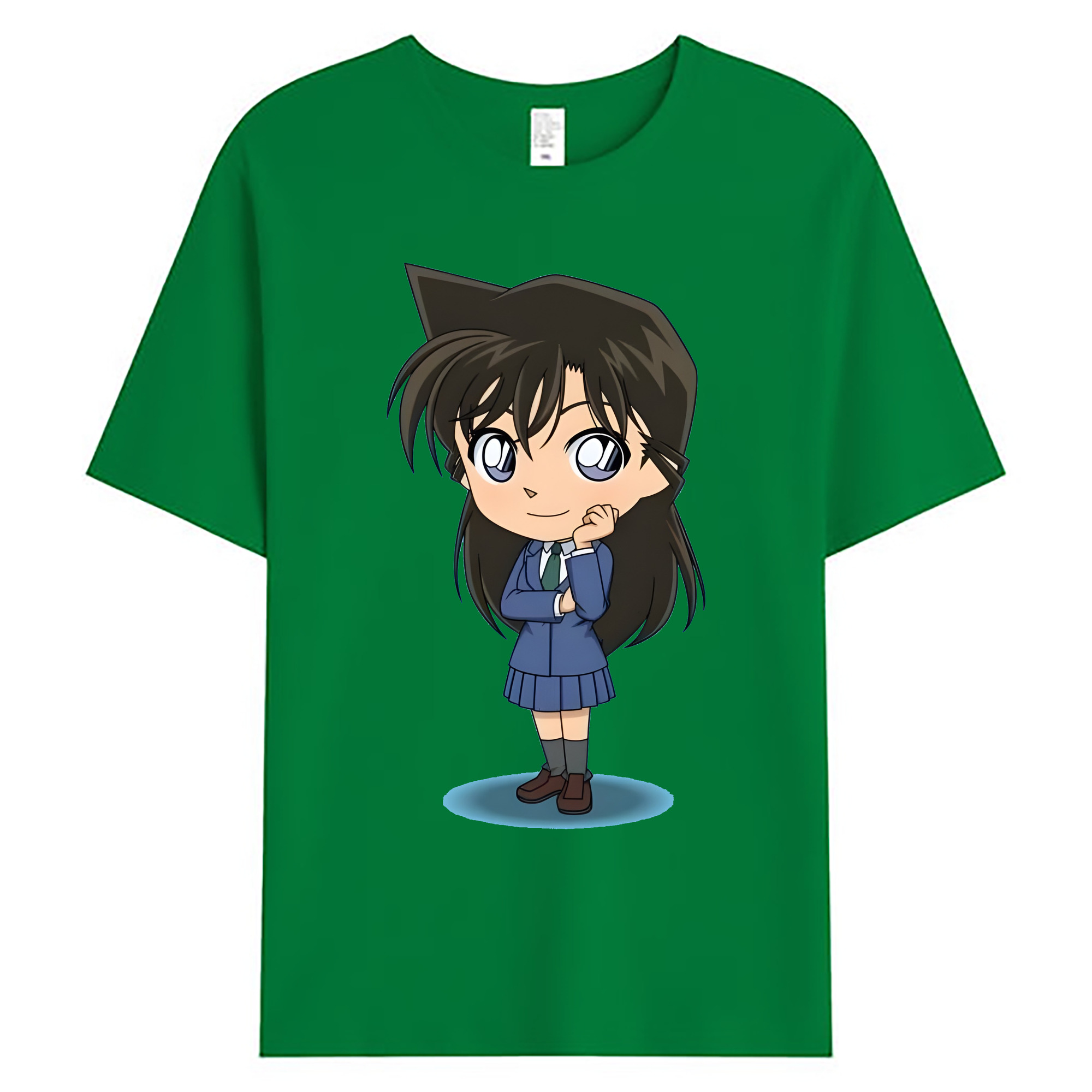（画像用） 名探偵コナン 毛利 蘭 もうり らん、モーリ ラン Detective Conan Rachel Moore 綿100％ メンズ半袖Tシャツ｜肌触りやわらか＆通気性