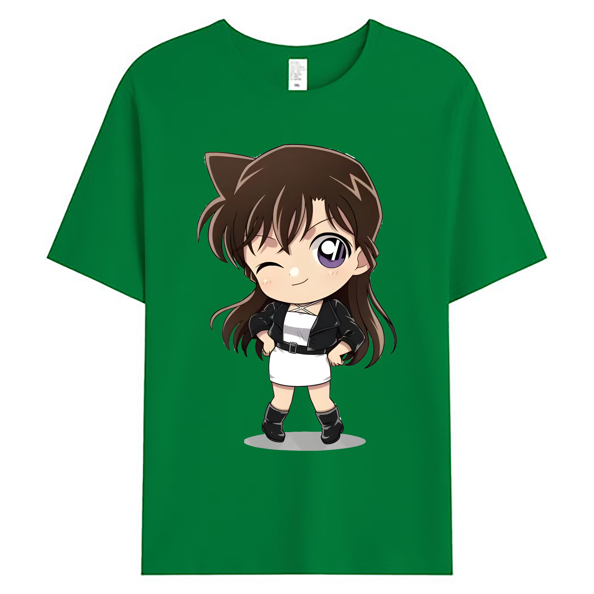 （画像用） 名探偵コナン 毛利 蘭 もうり らん、モーリ ラン Detective Conan Rachel Moore 綿100％ メンズ半袖Tシャツ｜肌触りやわらか＆通気性