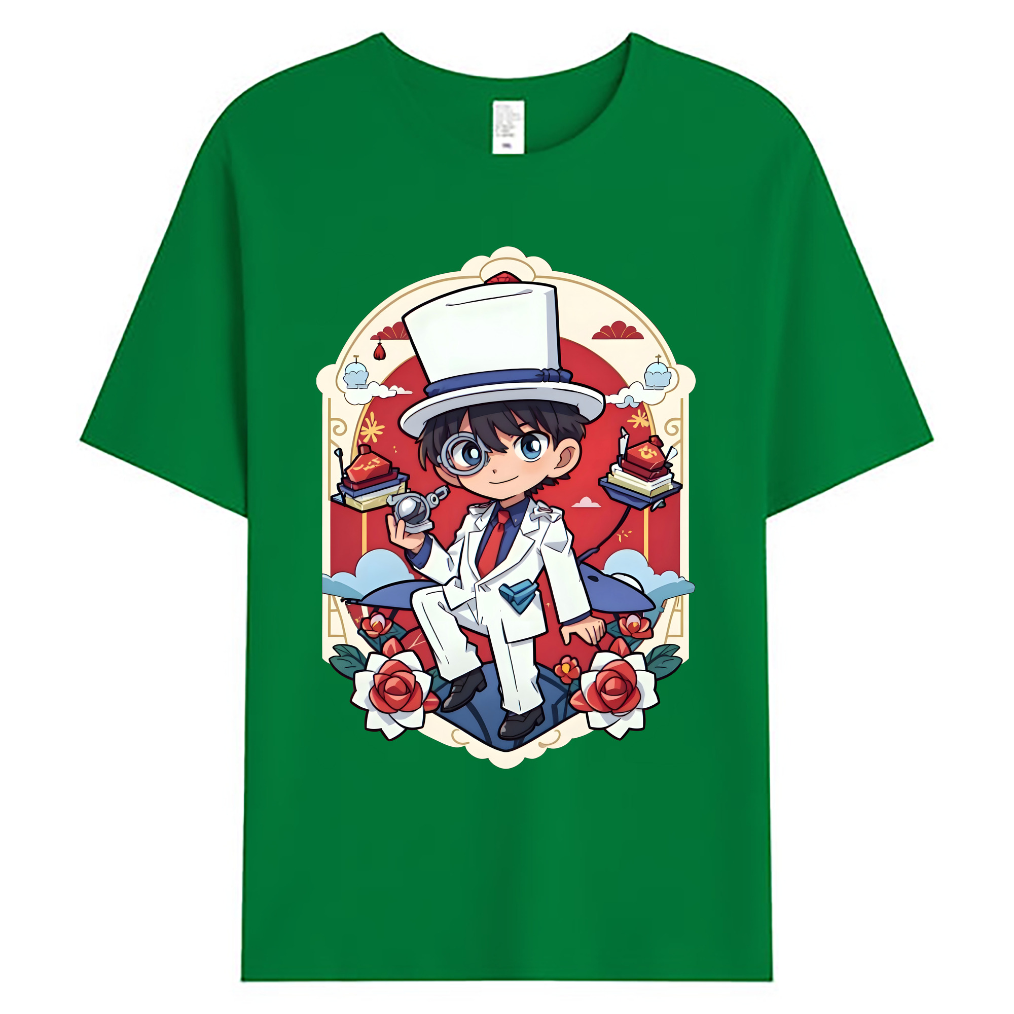 （画像用） 名探偵コナン くろば かいと Detective Conan Kuroba Kaito 綿100％ メンズ半袖Tシャツ｜肌触りやわらか＆通気性