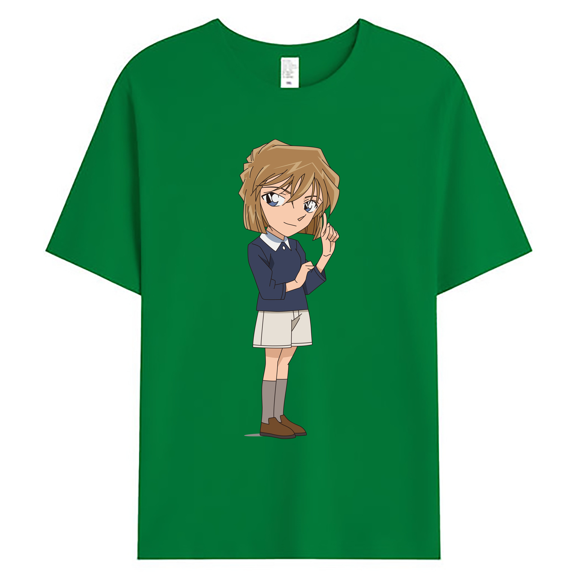 （画像用） 名探偵コナン 灰原 哀 はいばら あい Detective Conan Anita Hailey、Vi Graythorn Haibara Ai 綿100％ メンズ半袖Tシャツ｜肌触りやわらか＆通気性