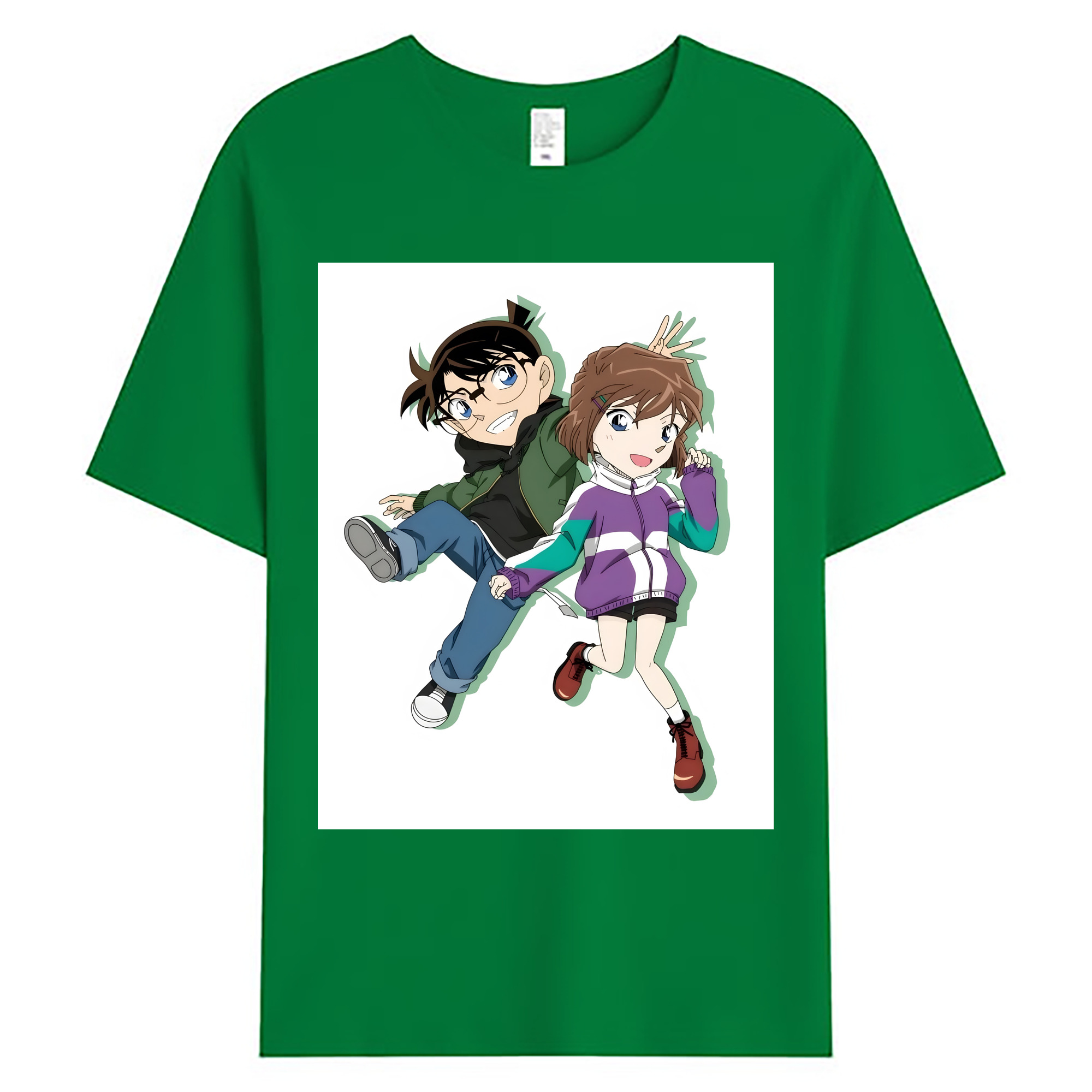 （画像用） 名探偵コナン 灰原 哀 はいばら あい Detective Conan Anita Hailey、Vi Graythorn Haibara Ai 綿100％ メンズ半袖Tシャツ｜肌触りやわらか＆通気性