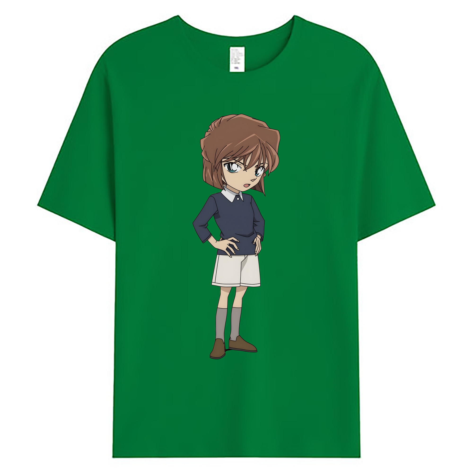 （画像用） 名探偵コナン 灰原 哀 はいばら あい Detective Conan Anita Hailey、Vi Graythorn Haibara Ai 綿100％ メンズ半袖Tシャツ｜肌触りやわらか＆通気性