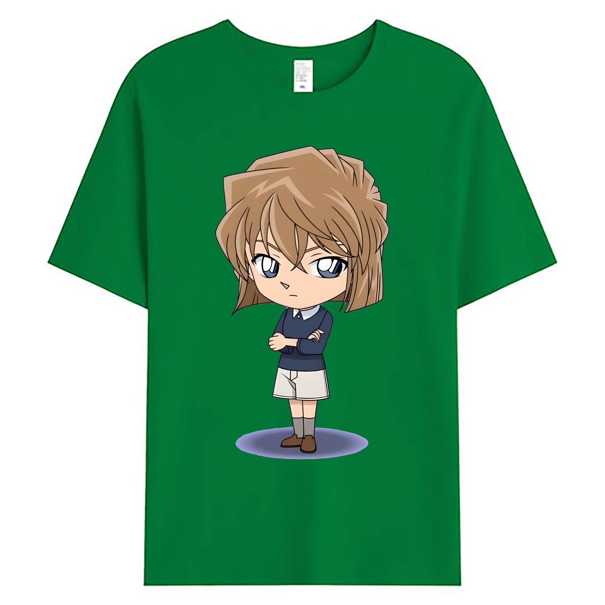 （画像用） 名探偵コナン 灰原 哀 はいばら あい Detective Conan Anita Hailey、Vi Graythorn Haibara Ai 綿100％ メンズ半袖Tシャツ｜肌触りやわらか＆通気性