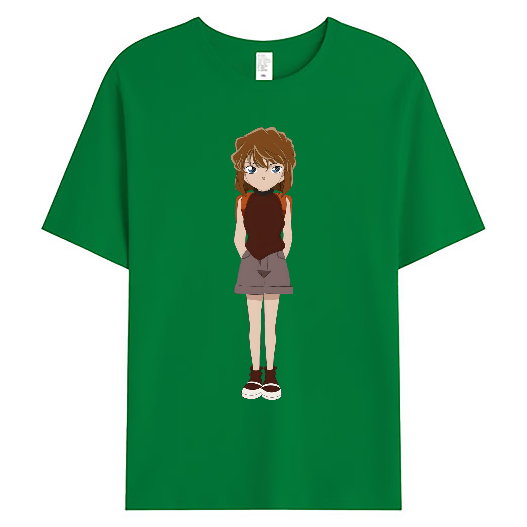 （画像用） 名探偵コナン 灰原 哀 はいばら あい Detective Conan Anita Hailey、Vi Graythorn Haibara Ai 綿100％ メンズ半袖Tシャツ｜肌触りやわらか＆通気性