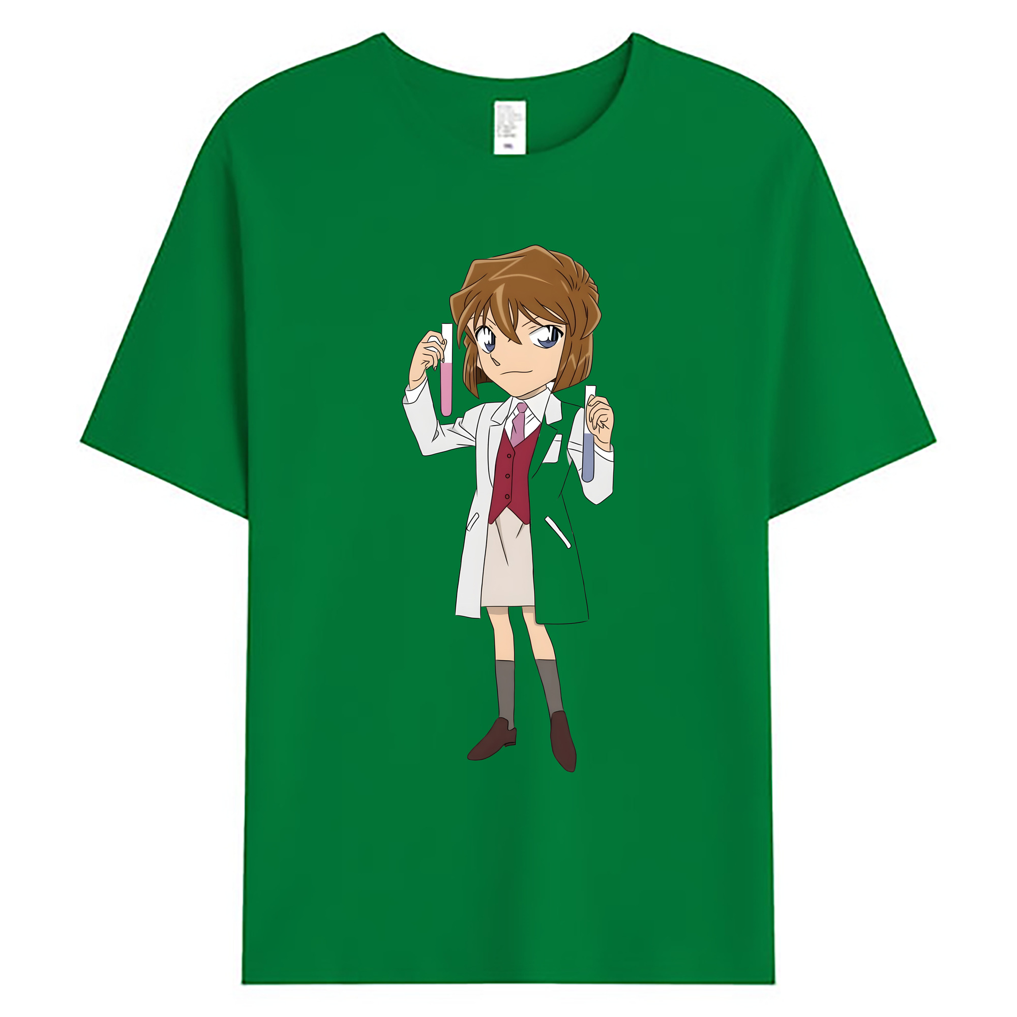 （画像用） 名探偵コナン 灰原 哀 はいばら あい Detective Conan Anita Hailey、Vi Graythorn Haibara Ai 綿100％ メンズ半袖Tシャツ｜肌触りやわらか＆通気性