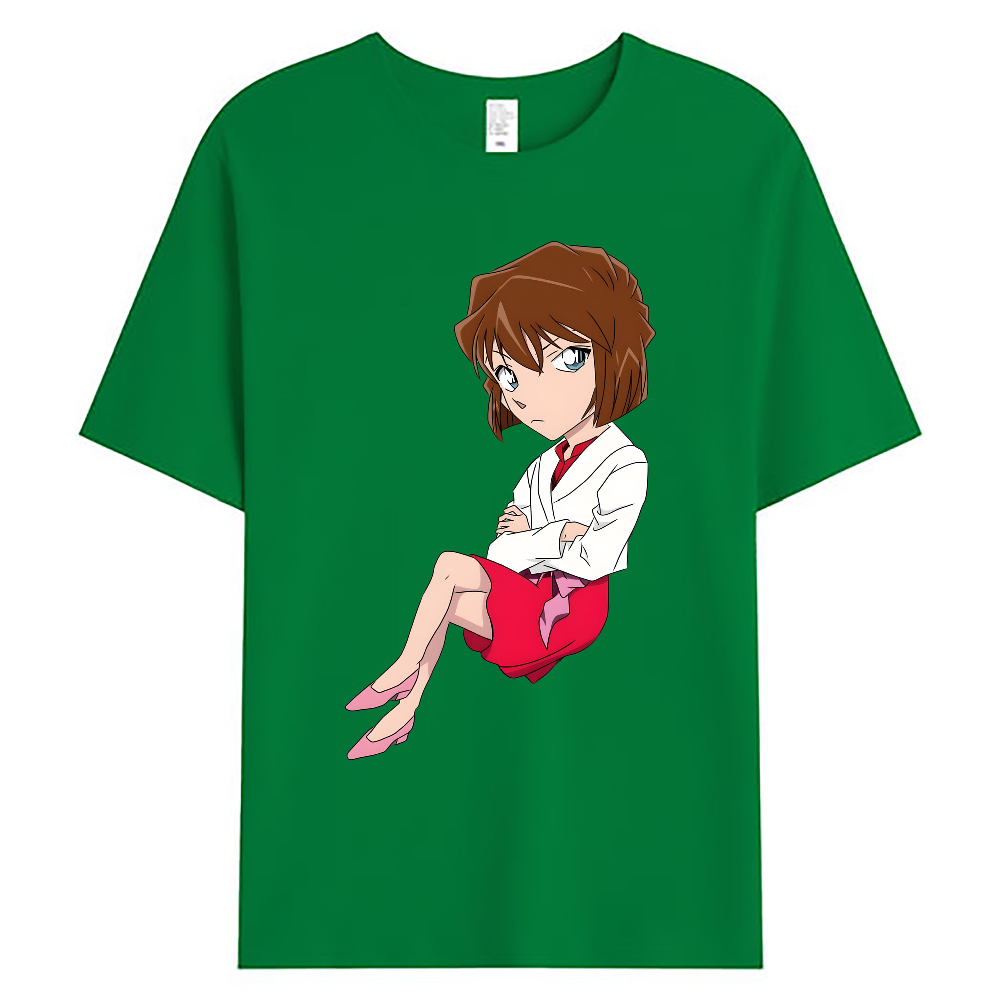 （画像用） 名探偵コナン 灰原 哀 はいばら あい Detective Conan Anita Hailey、Vi Graythorn Haibara Ai 綿100％ メンズ半袖Tシャツ｜肌触りやわらか＆通気性