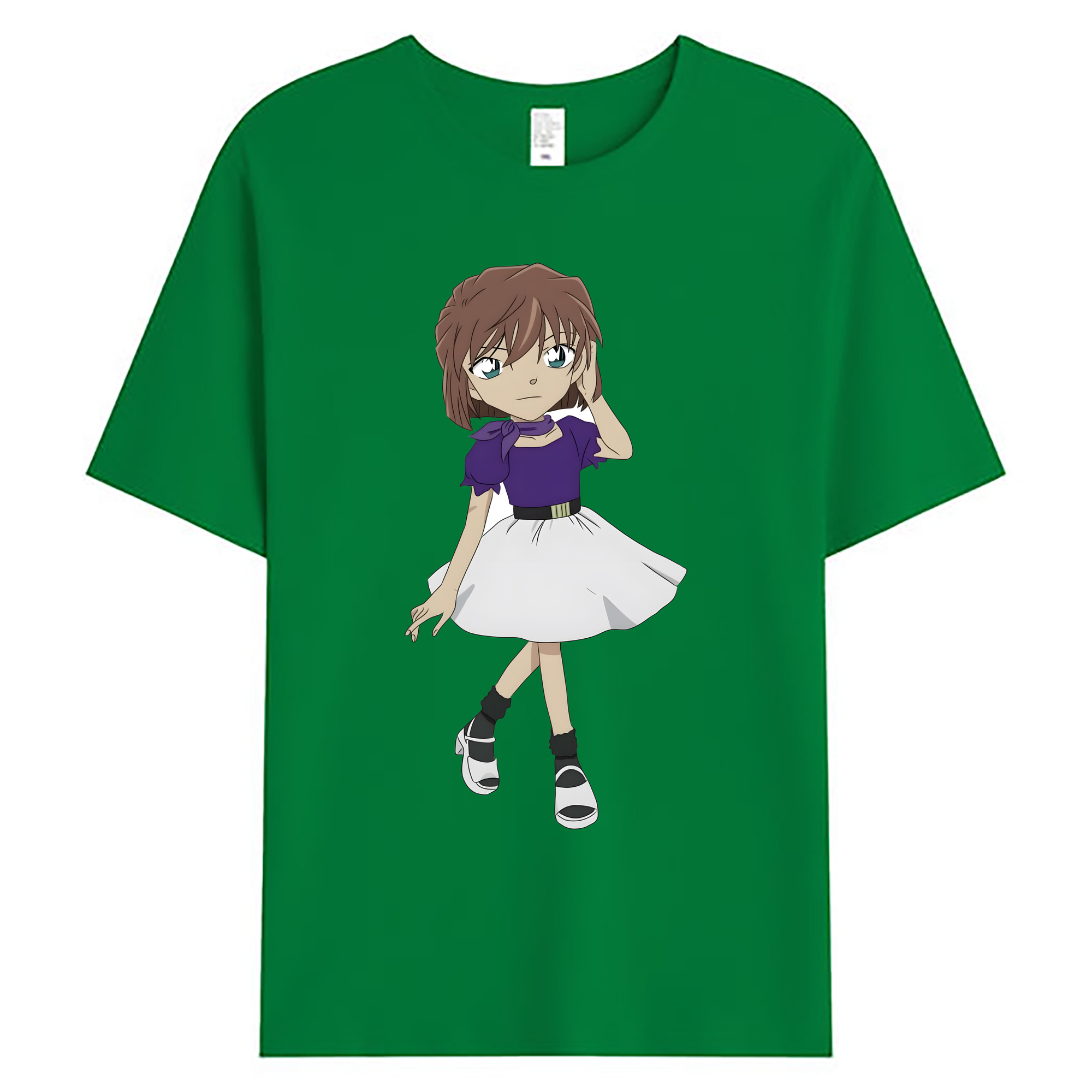 （画像用） 名探偵コナン 灰原 哀 はいばら あい Detective Conan Anita Hailey、Vi Graythorn Haibara Ai 綿100％ メンズ半袖Tシャツ｜肌触りやわらか＆通気性